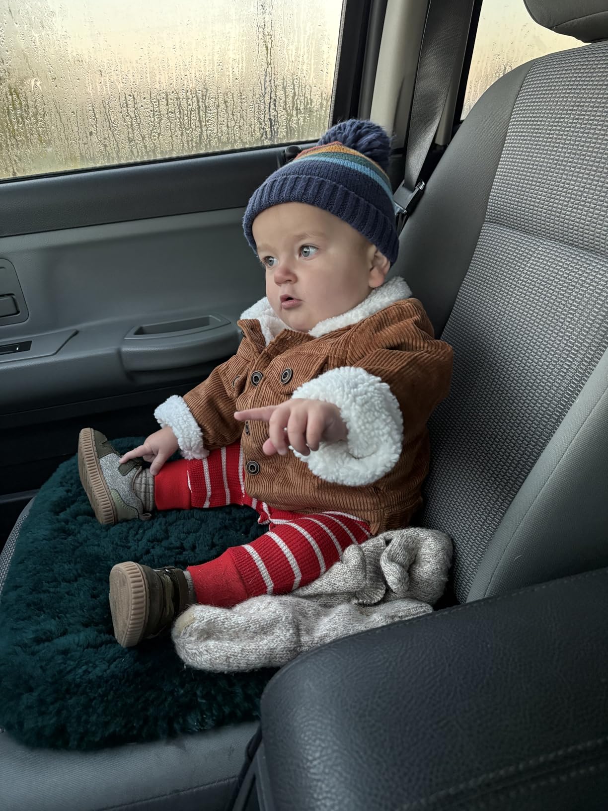 Toddler Boy Winter Thick Corduroy Coat Baby Boys Sherpa Lined Jacket Outwear customer photo 2