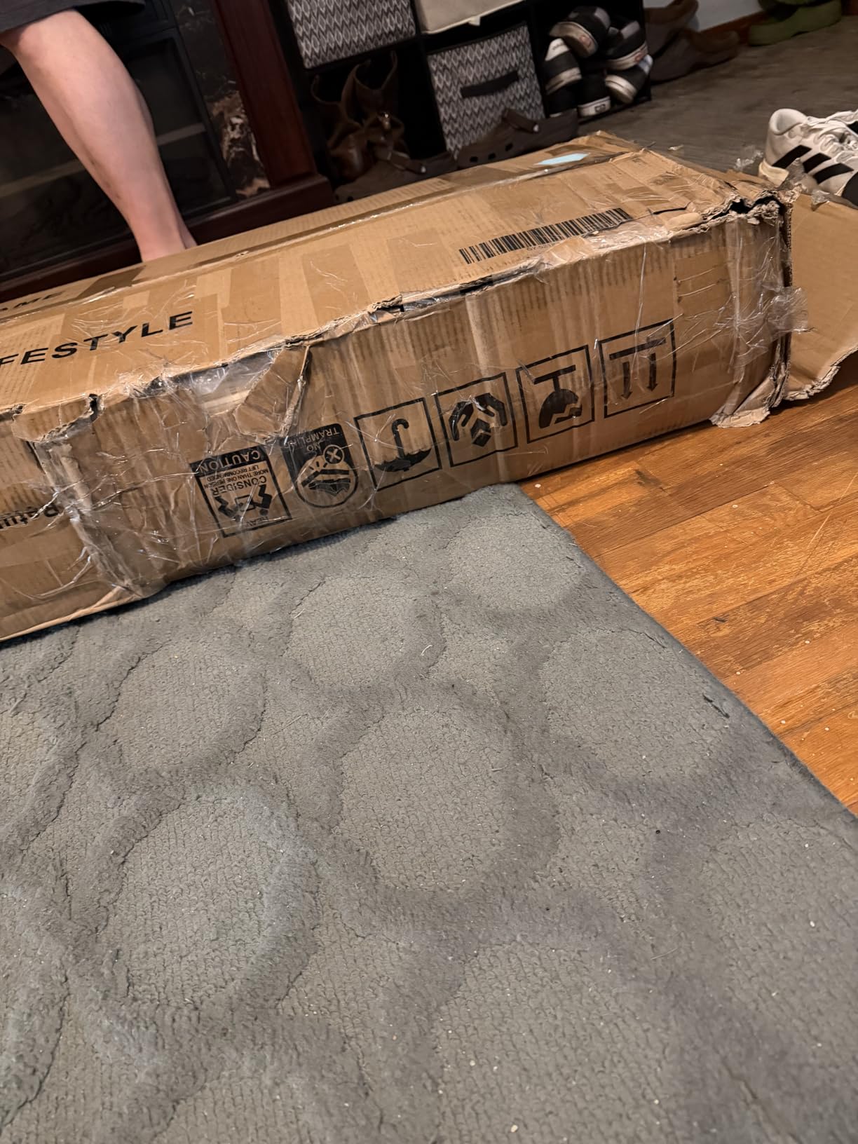 Full Bed Frame with 4 Drawers and Storage Headboard, Upholstered Platform Bed Frame Full Size with Led Lights and Handy Charging Station, No Box Spring Needed, Easy Assembly, Noise Free, Beige customer photo 1