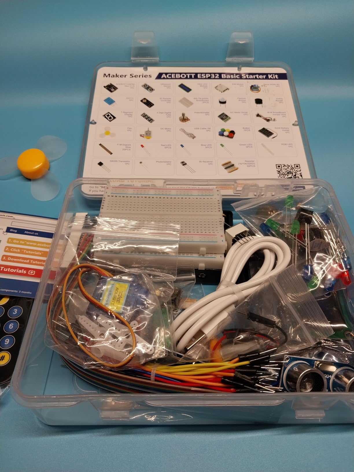 ESP32 Electronics Kit for Beginner, ACEBOTT STEM Learning Kit Compatible with Arduino IDE & Scratch & Python, IoT Programming Project Kit with Sensors, Breadboard, RGB LEDs & 40+ Tutorials, 96PCS customer photo 2