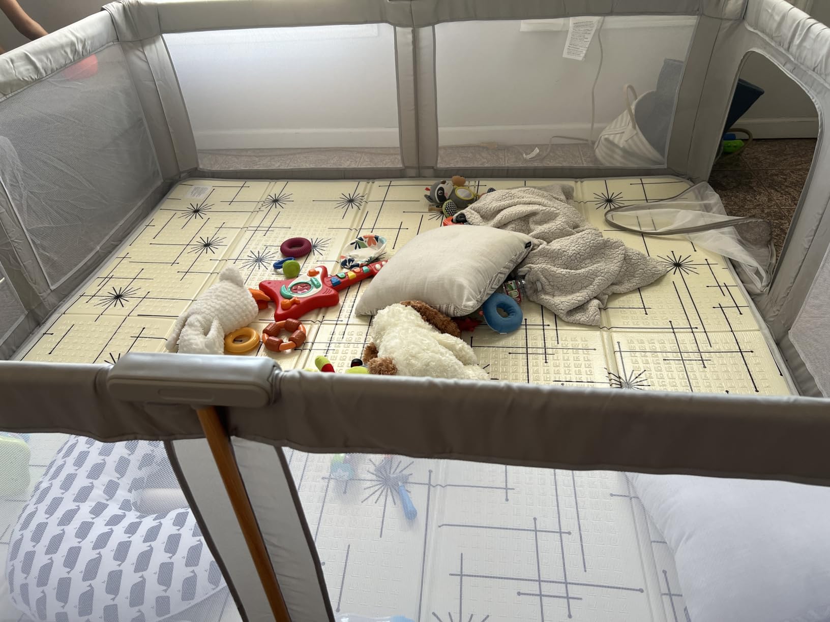 Foldable Baby Playpen with Mat, 71x59 Foldable Play Pen for Babies and Toddlers, Baby Playpen with Portable Design, Collapsible Play Yard for Fence Indoor and Outdoor customer photo 1