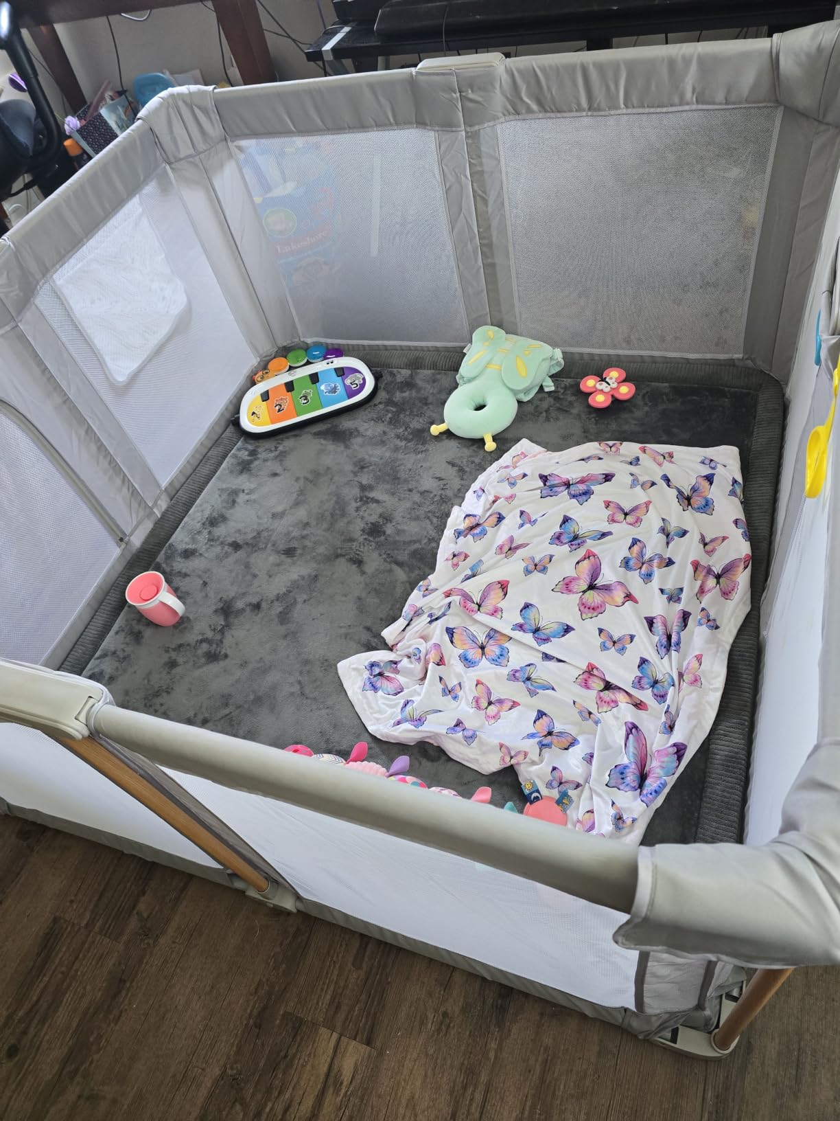 Foldable Baby Playpen with Mat, 79x71 Foldable Play Pen for Babies and Toddlers, Baby Playpen with Portable Design, Collapsible Play Yard for Fence Indoor and Outdoor customer photo 1
