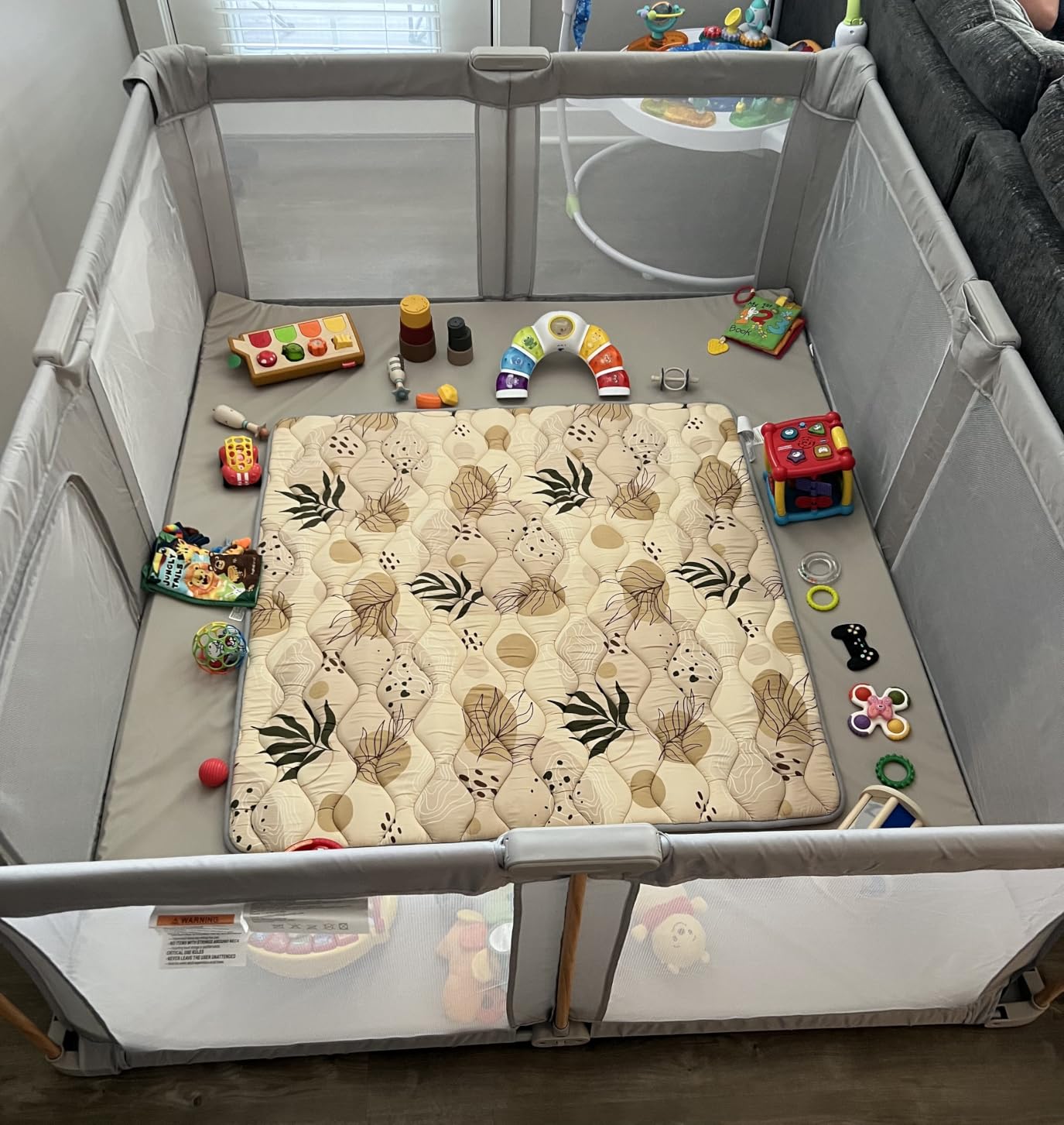 Foldable Baby Playpen with Mat, 79x71 Foldable Play Pen for Babies and Toddlers, Baby Playpen with Portable Design, Collapsible Play Yard for Fence Indoor and Outdoor customer photo 2
