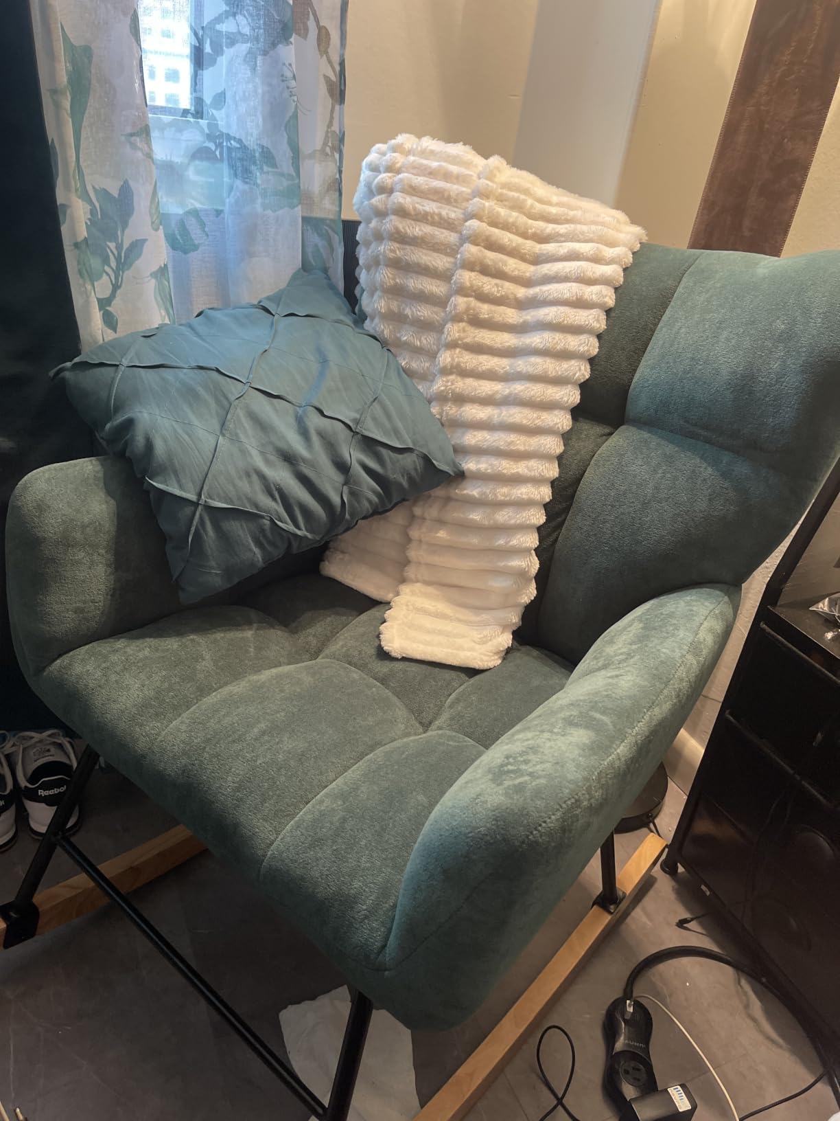 Nursery Rocking Chair, Rocking Chairs for Nursery, Grey customer photo 1