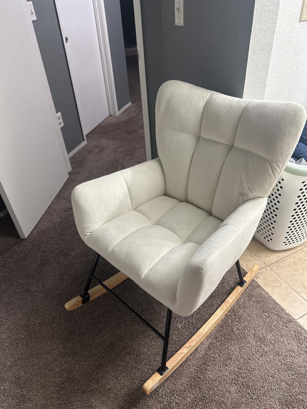 Nursery Rocking Chair, Rocking Chairs for Nursery, White customer photo 1