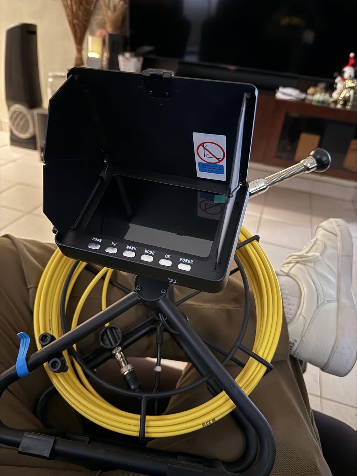 Sewer Camera 100FT, 5'' HD 1080P w/DVR-32GB Pipe Inspection Camera 5000mAh | Drain Camera IP68 Waterproof Snake Plumbing Tool with Lights 100FT Marked Cable Borescope with Lights 6 LED Plumbing Cameras customer photo 2