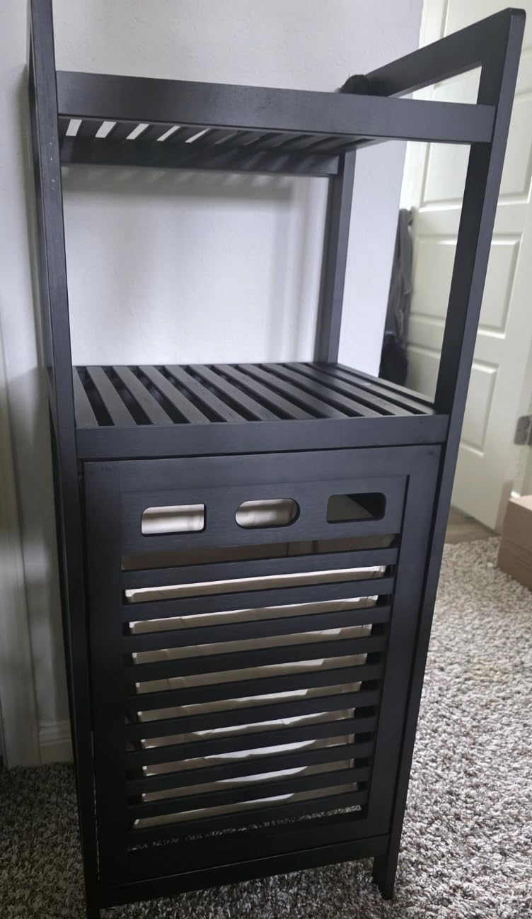 Homykic Double Tilt Out Laundry Hamper Cabinet with 2 Removable Bags, White customer photo 1