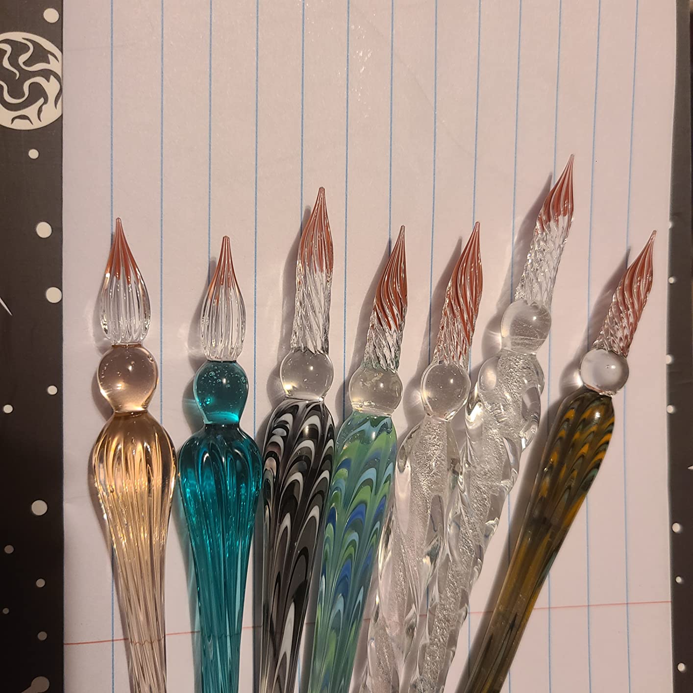 9 Pieces Glass Dip Pen Handmade Signature Pen, Popular Style, Bright Color customer photo 1
