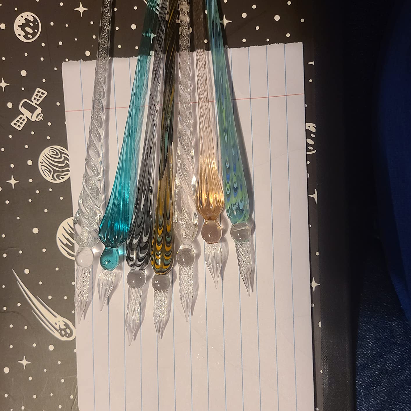 9 Pieces Glass Dip Pen Handmade Signature Pen, Popular Style, Bright Color customer photo 2