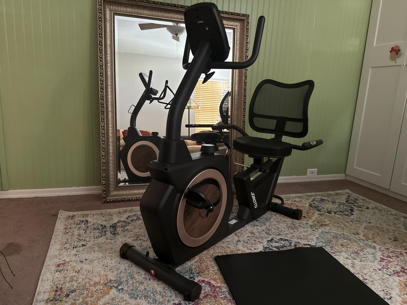 JOROTO Recumbent Exercise Bike for Seniors Adults with 400LBS, Smart App | Low-Impact Exercise Bike 16 Magnetic Resistance, Wide Cushioned Seat, Back Support and Backlit LCD, Heart Rate Monitoring customer photo 2