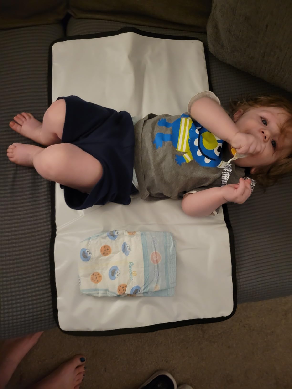 Portable Diaper Changing Pad, Waterproof Baby Changing Mat with Wrist Strap customer photo 2