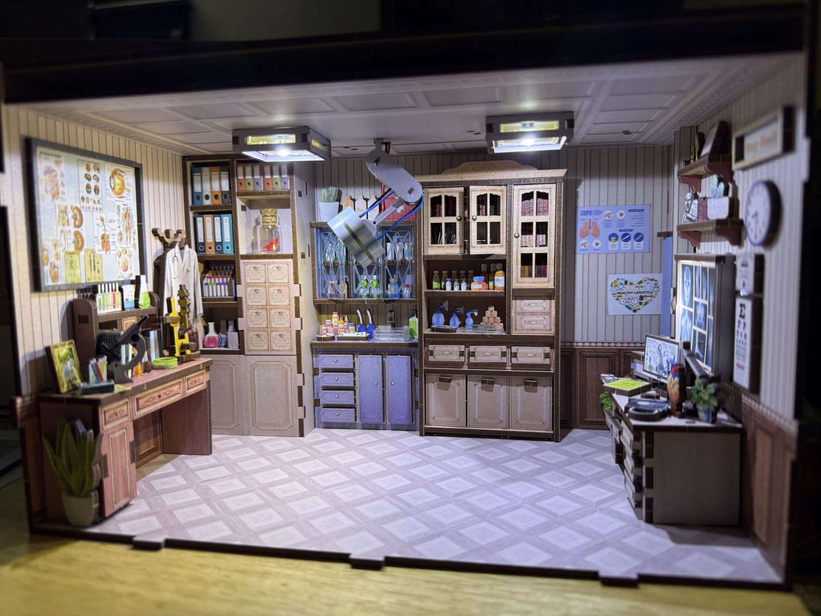 fifijoy Book Nook Kit - DIY Miniature House Dollhouse Kit for Adults and Teens, Booknook Retro Diner Bookshelf Decor 3D Wooden Puzzle with LED Light, Gifts for Family and Friends (1950s Diner) customer photo 2