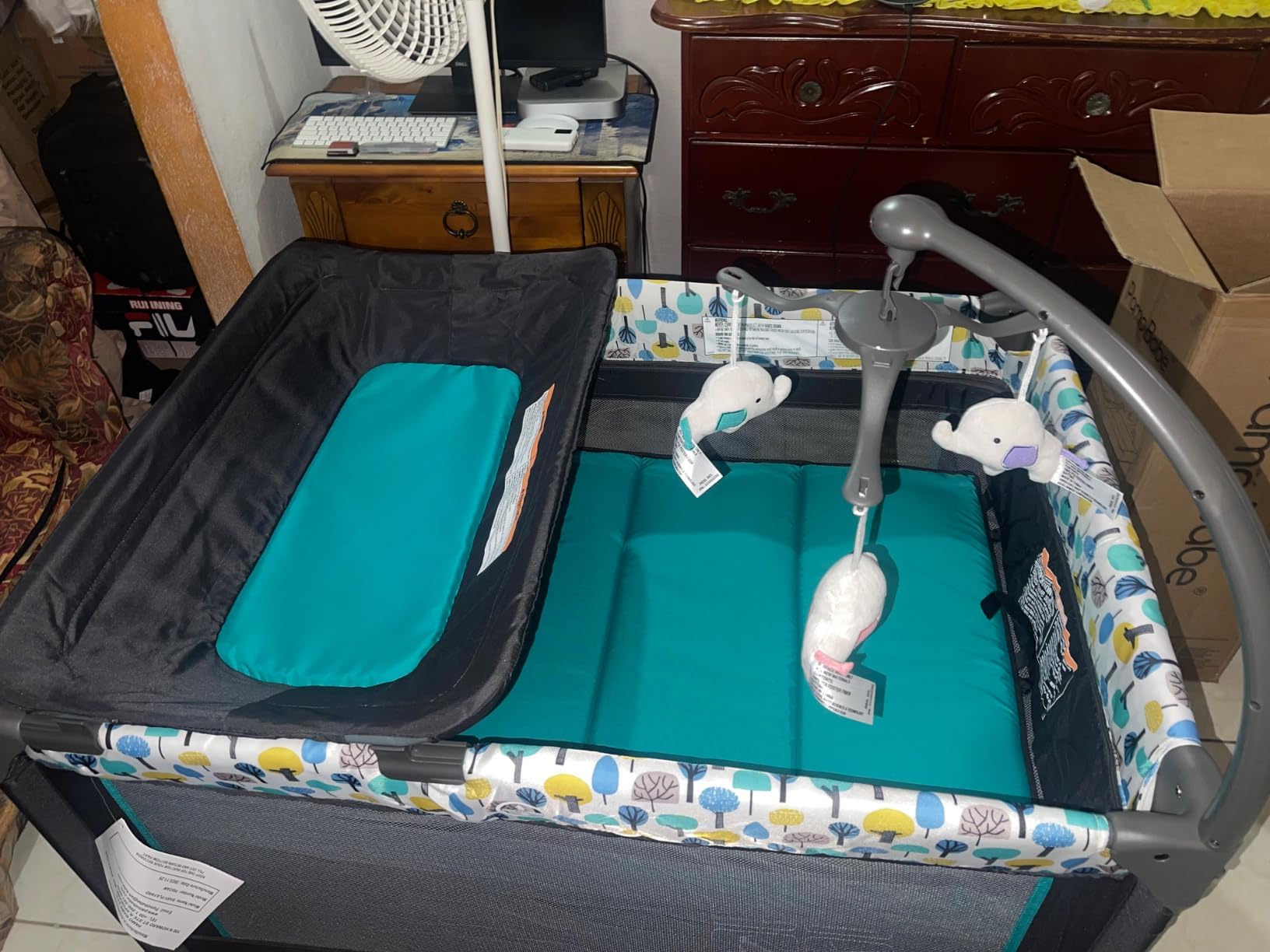 Pamo Babe Pack and Play with Bassinet Magic Fold Playard 1 Step Set Foldable Playpen Baby Playard with Changing Table Portable Playpen Grey customer photo 1
