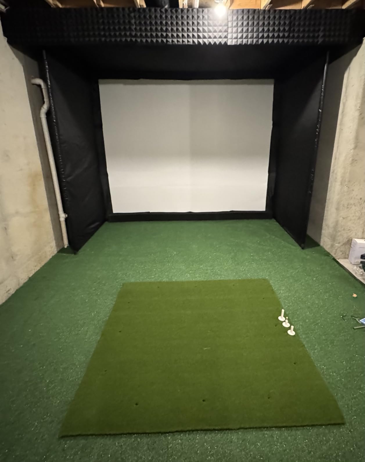 Golf Simulator Enclosure Kit with Premium HD Impact Screen, Full Safety Padding &Blackout Curtain, Home Golf Sim Setup Launch Monitors Compatible, Indoor Cage Net Golfing Accessories customer photo 2