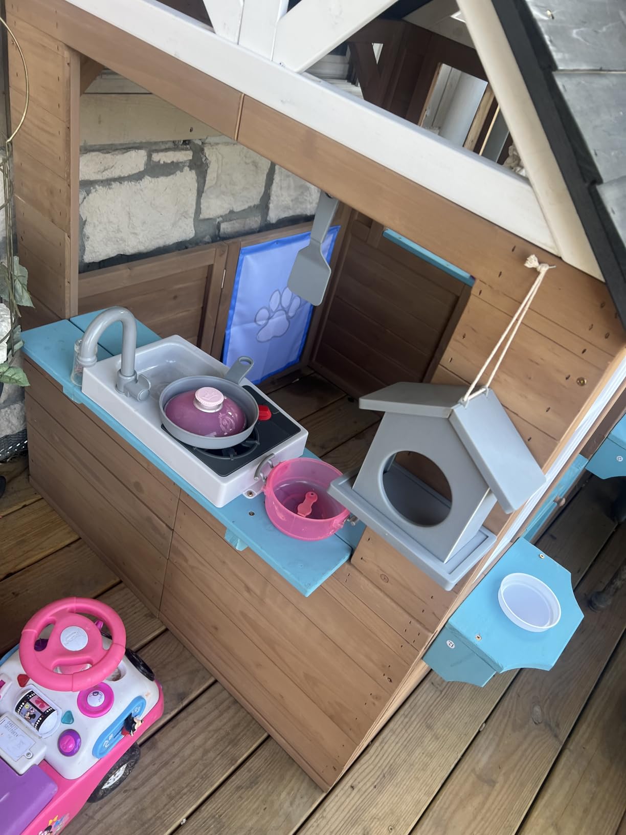 BIERUM Wooden Outdoor Playhouse for Kids with Pretend Play Ages 3-8 customer photo 2