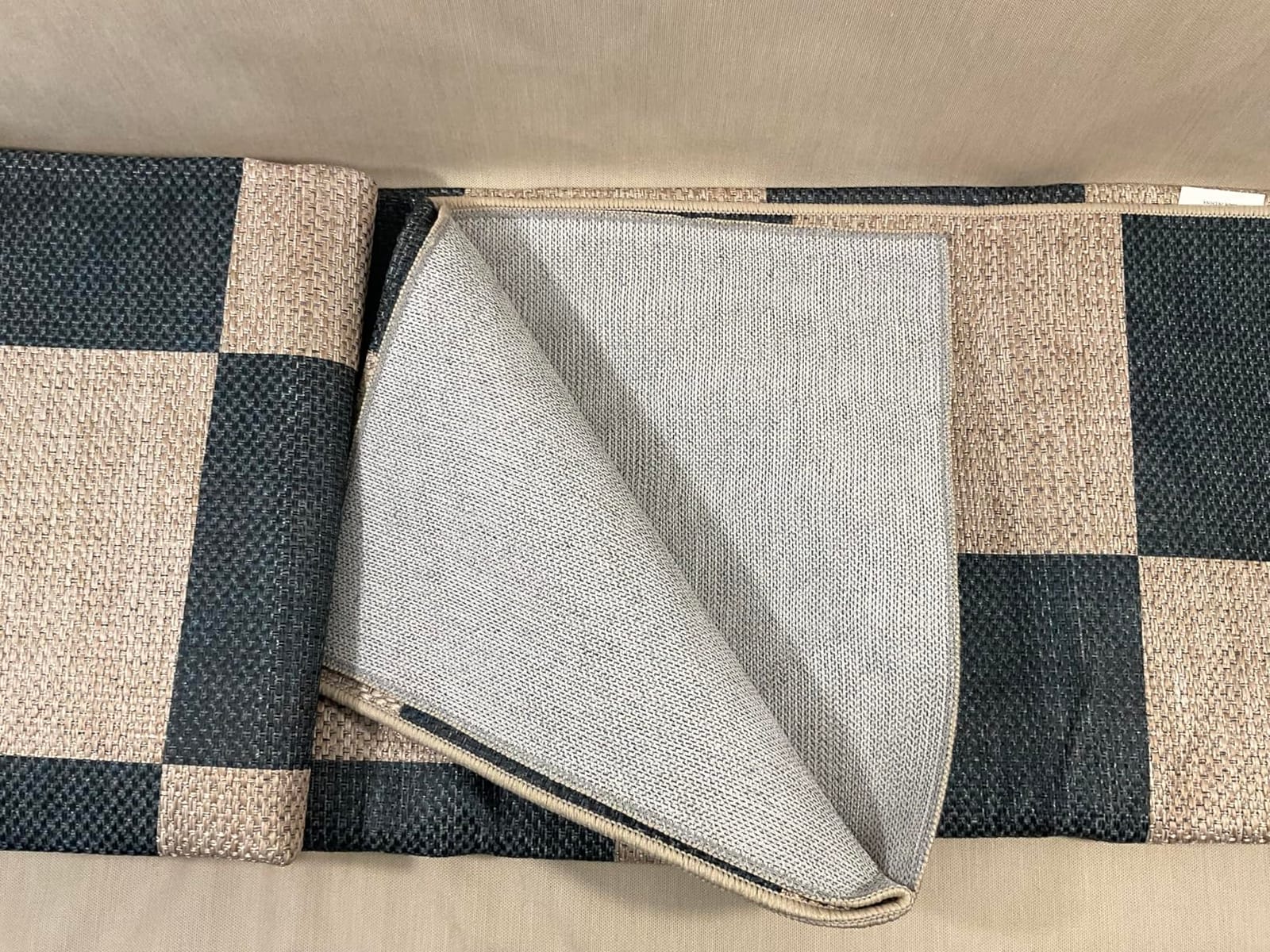 COZYLOOM 4x6 Indoor Outdoor Rugs Machine Washable Area Rugs for Living Room Non Slip Non Shedding Easy Jute Striped Rug Stain Resistant Low Pile Carpet for Bedroom, Nursery, RV, Patio, Navy Blue customer photo 2