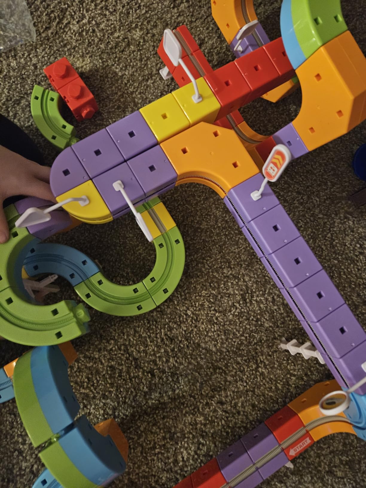 Electric Train Set for Kids, 110PCS 3D Racing Track Sets with Electric Train, Traffic Signs, STEM Train Toys Birthday Gifts for Boys and Girls Age 3+ Years Old customer photo 1