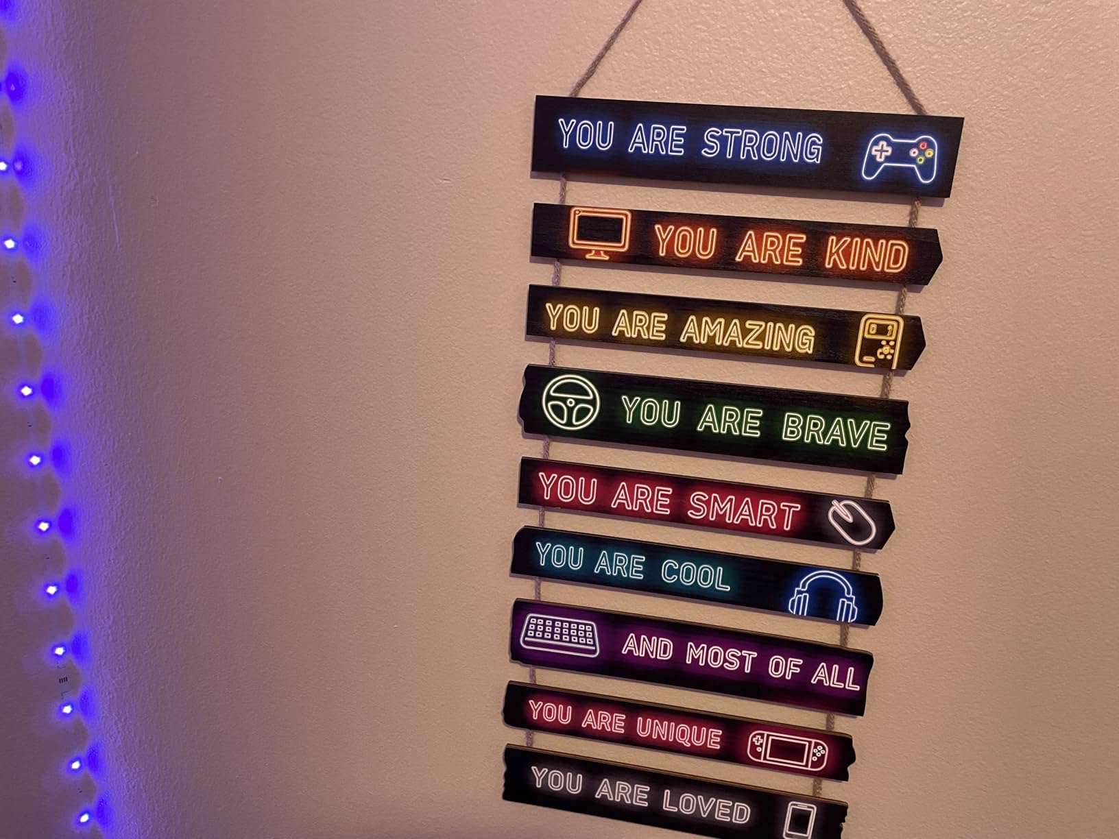 Dinosaur Wall Decor for Boys Room, 9-Piece Inspirational Wooden Signs with Positive Affirmations, Dino Nursery Decor for Toddler Kids Bedroom, Baby Boy Room Art with Motivational Quotes customer photo 1