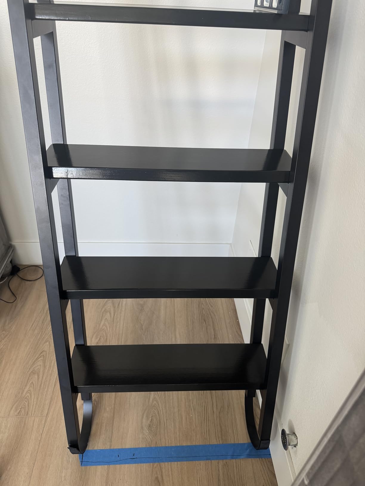 10.35FT Industrial Style Loft Ladder, 8 Steps with Black Steel Handrails & Solid Wood Steps, 450lbs Capacity, Fits 8.2-9FT Installation Height, for Attic, Kitchen, Warehouse, Bookshelf & Outdoor customer photo 2
