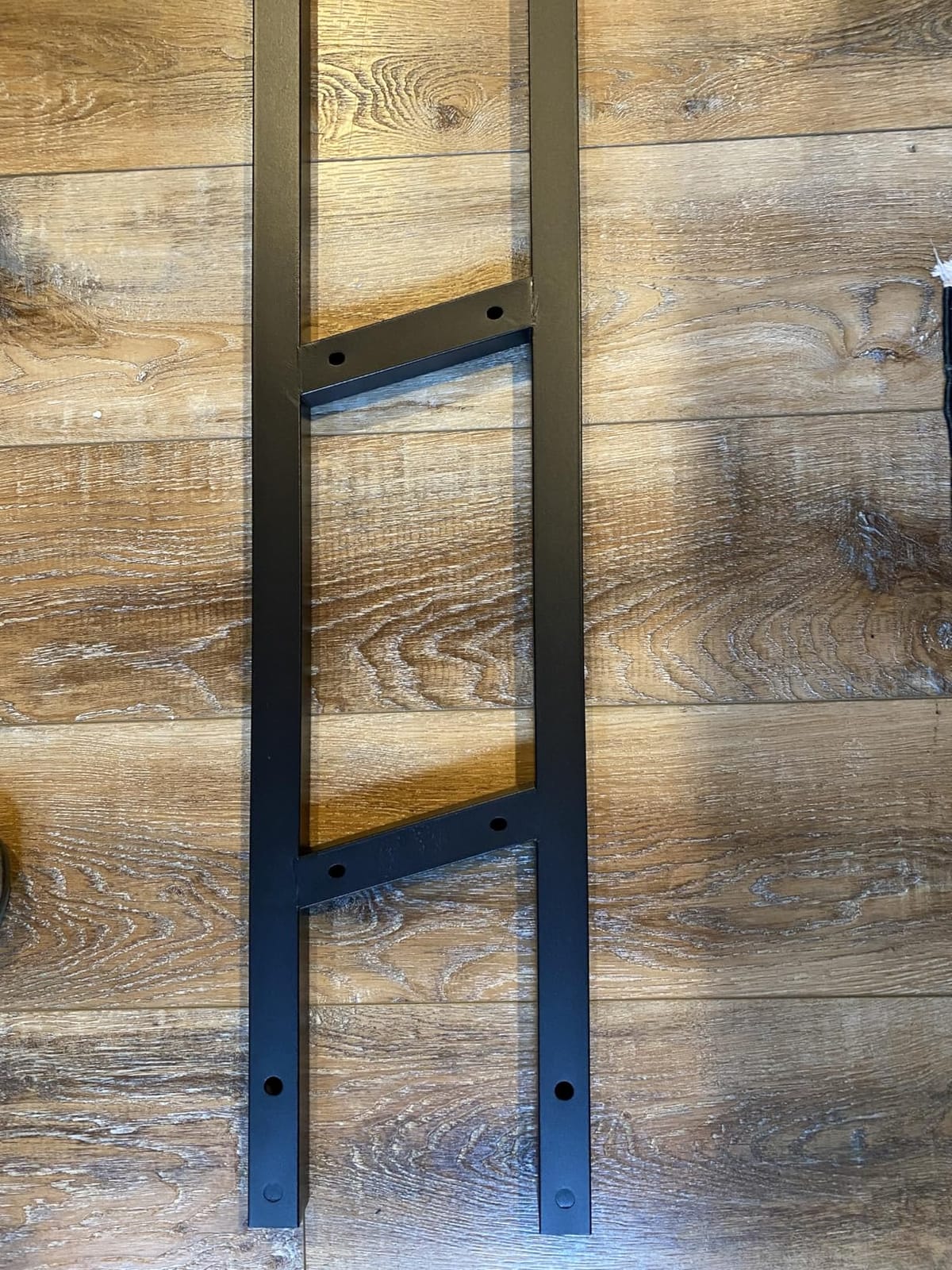 11.35FT Industrial Style Loft Ladder, 9 Steps with Black Steel Handrails & Solid Wood Steps, 450lbs Capacity, Fits 9.2-10FT Installation Height, for Attic, Kitchen, Warehouse, Bookshelf & Outdoor customer photo 1