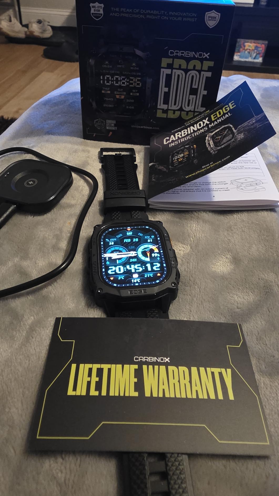 CARBINOX Edge Military Smart Watch for Men, Fitness Tracker, GPS, Black customer photo 2