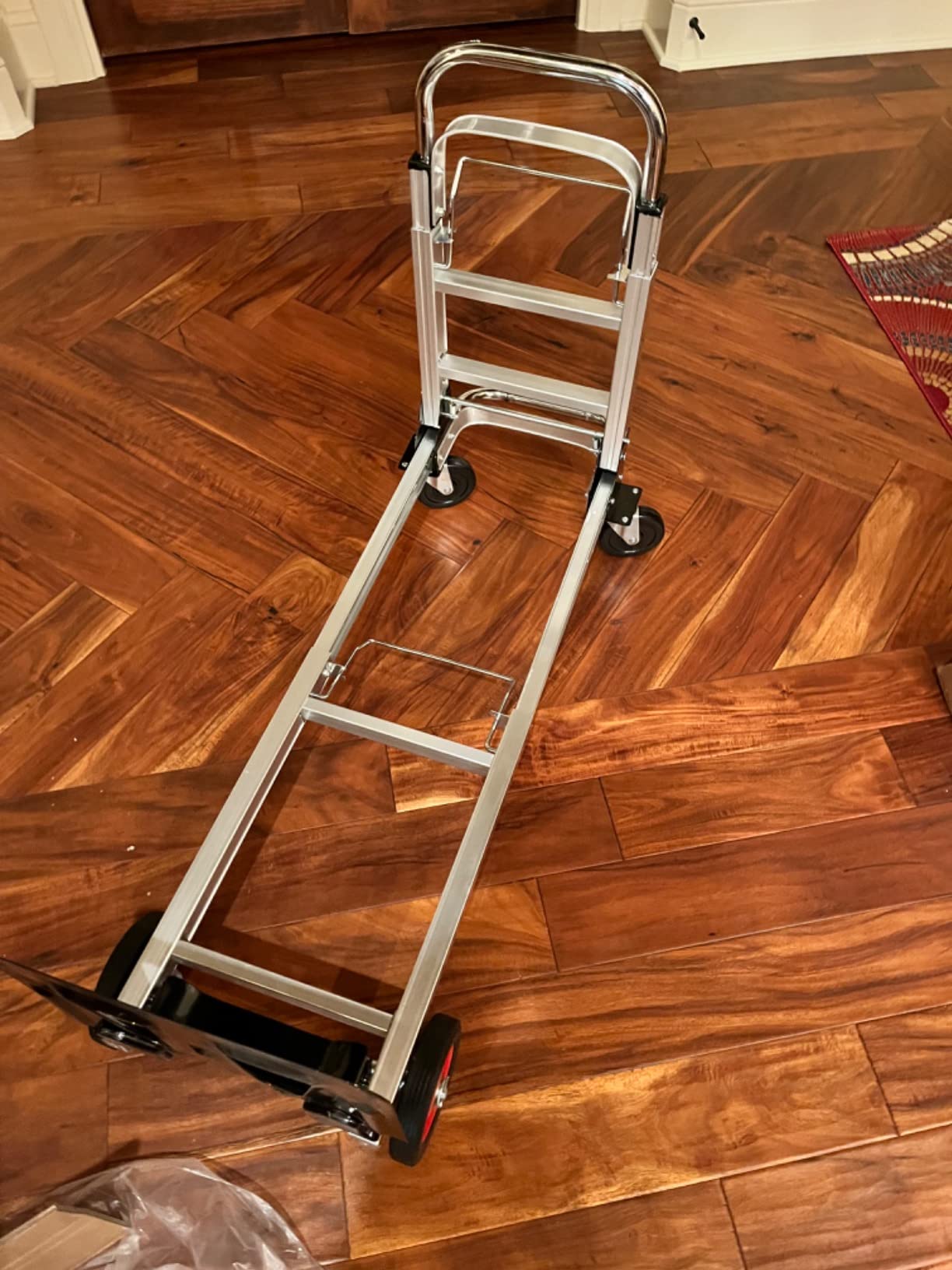 Suzhi Convertible Hand Truck Dolly Cart Heavy Duty/with 4 Wheels,Industrial Grade,1000 Lbs Load, 2 Straps for Moving Furniture/Appliance/Carton/Warehouse/Office customer photo 1