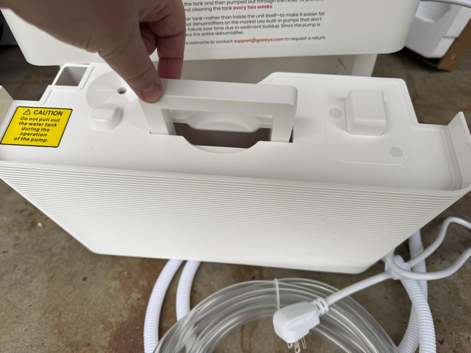 Gasbye Energy Star 2026 Dehumidifier with [𝗥𝗲𝗽𝗹𝗮𝗰𝗲𝗮𝗯𝗹𝗲 Pump] for Basement – [44dB Quiet, Easy to Clean & Clog-Free], Max 75 Pints/Day, 16.5ft Drain Hose, Auto Shut-Off, Auto Restart, White customer photo 1