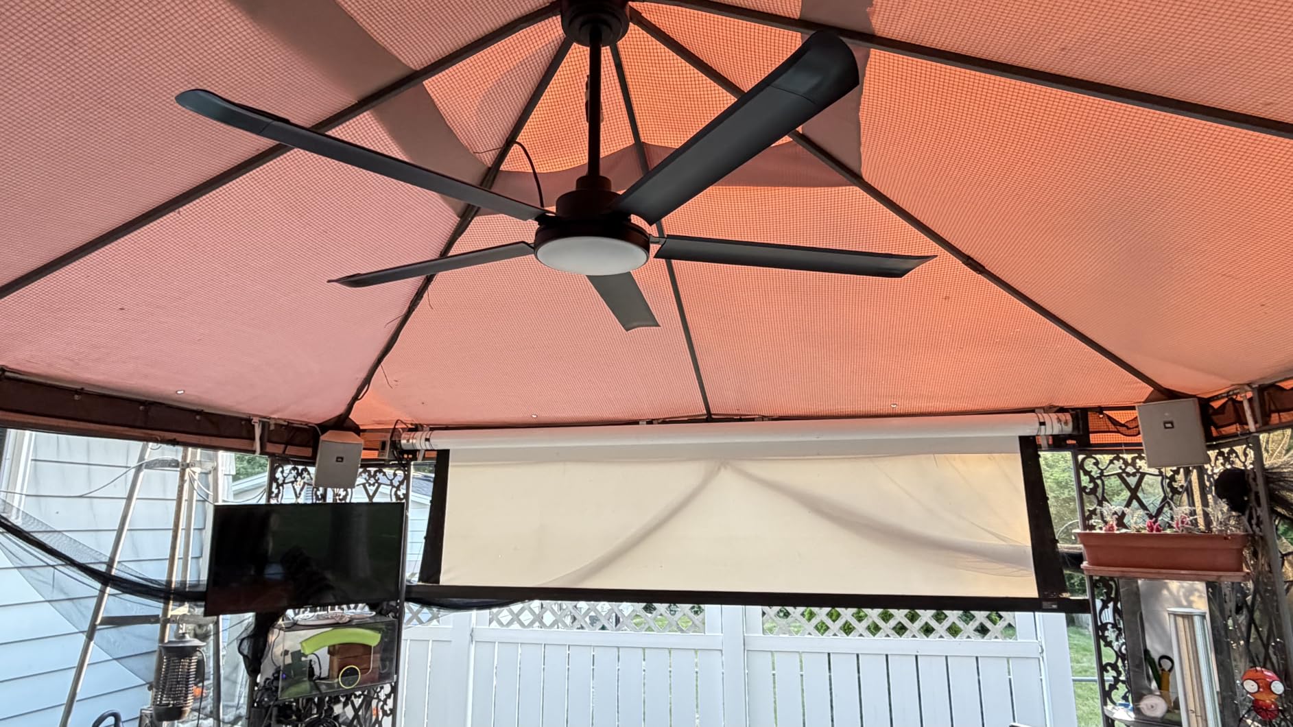 Ohniyou 60'' Industrial Ceiling Fan No Light for Patio, Porch, Black | 6800 CFM Airflow, 35dB DC Motor, 5 Aluminum Blades, Remote/APP Control, Covered Outdoor Metal Fan customer photo 1