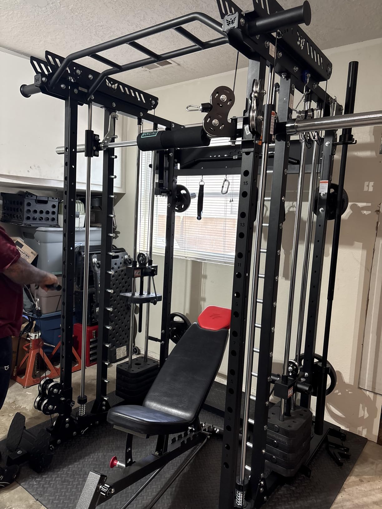Major Fitness Drone MAX V Smith Machine with Weight Stacks, All-in-One Home Gym Squat Rack--2500LB Capacity, Dual LAT Pull-Down Systems & Cable Crossover Machine, Heavy-Duty Full-Body Workout Machine customer photo 1
