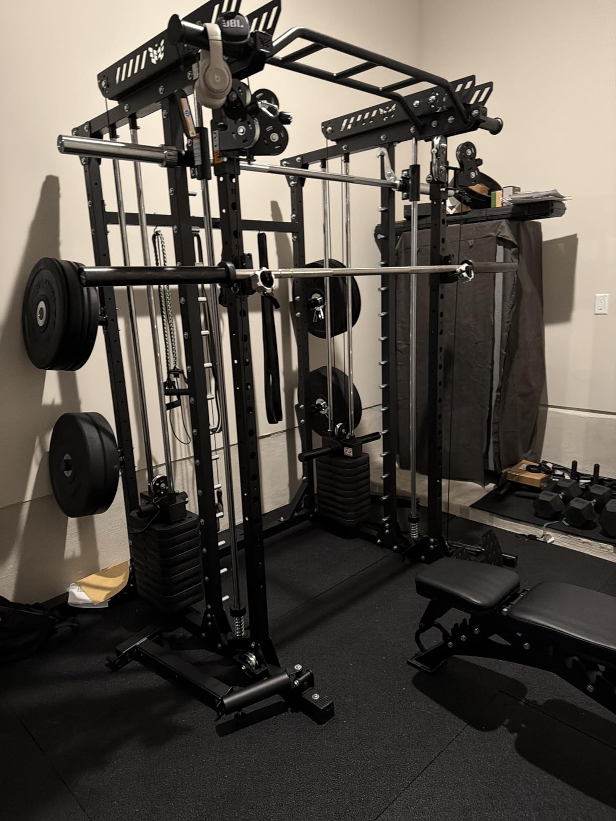 Major Fitness Drone MAX V Smith Machine with Weight Stacks, All-in-One Home Gym Squat Rack--2500LB Capacity, Dual LAT Pull-Down Systems & Cable Crossover Machine, Heavy-Duty Full-Body Workout Machine customer photo 2