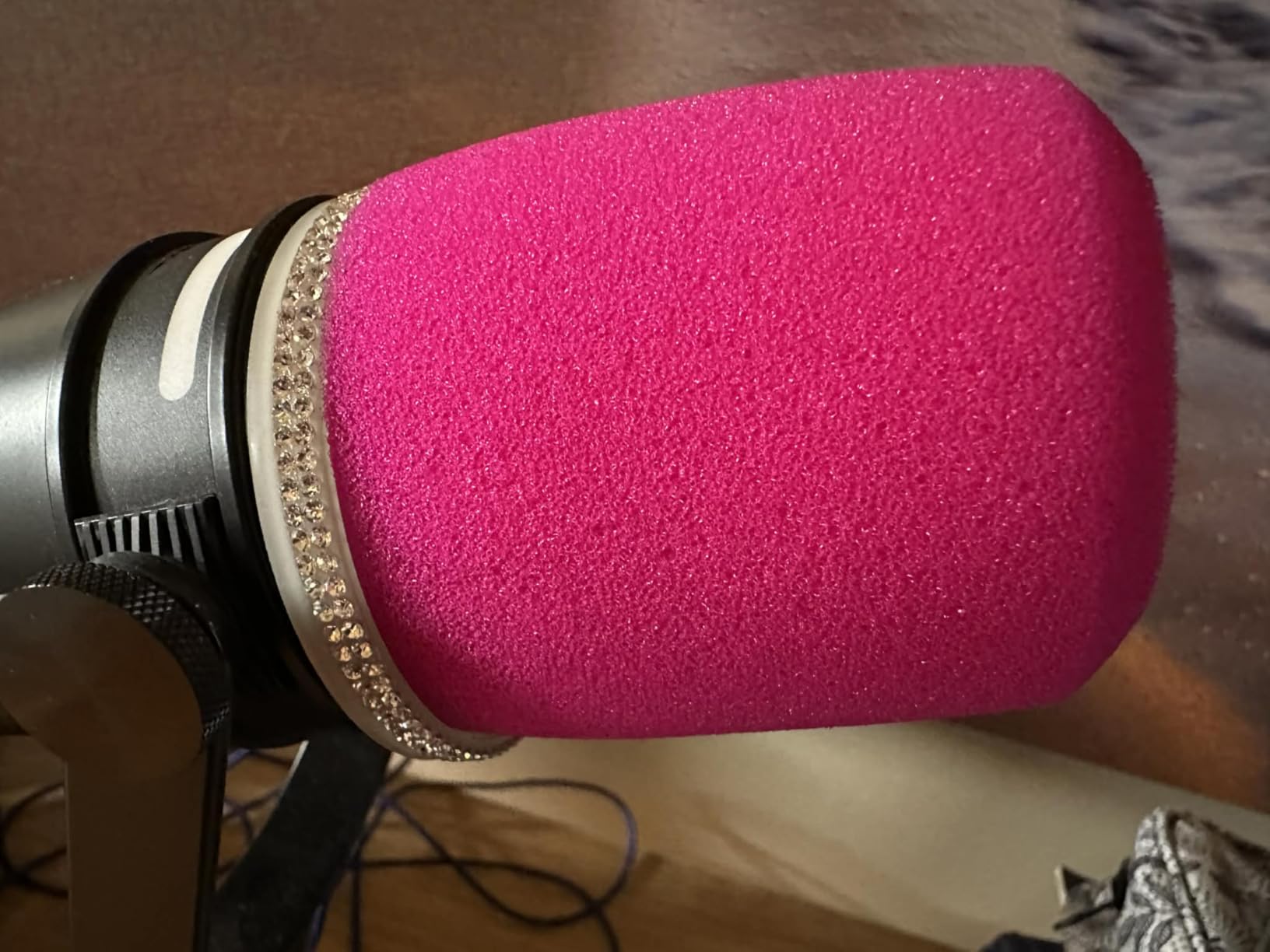 Pink Mic Cover giving Glow Effect to Shure MV7/MV7X customer photo 2