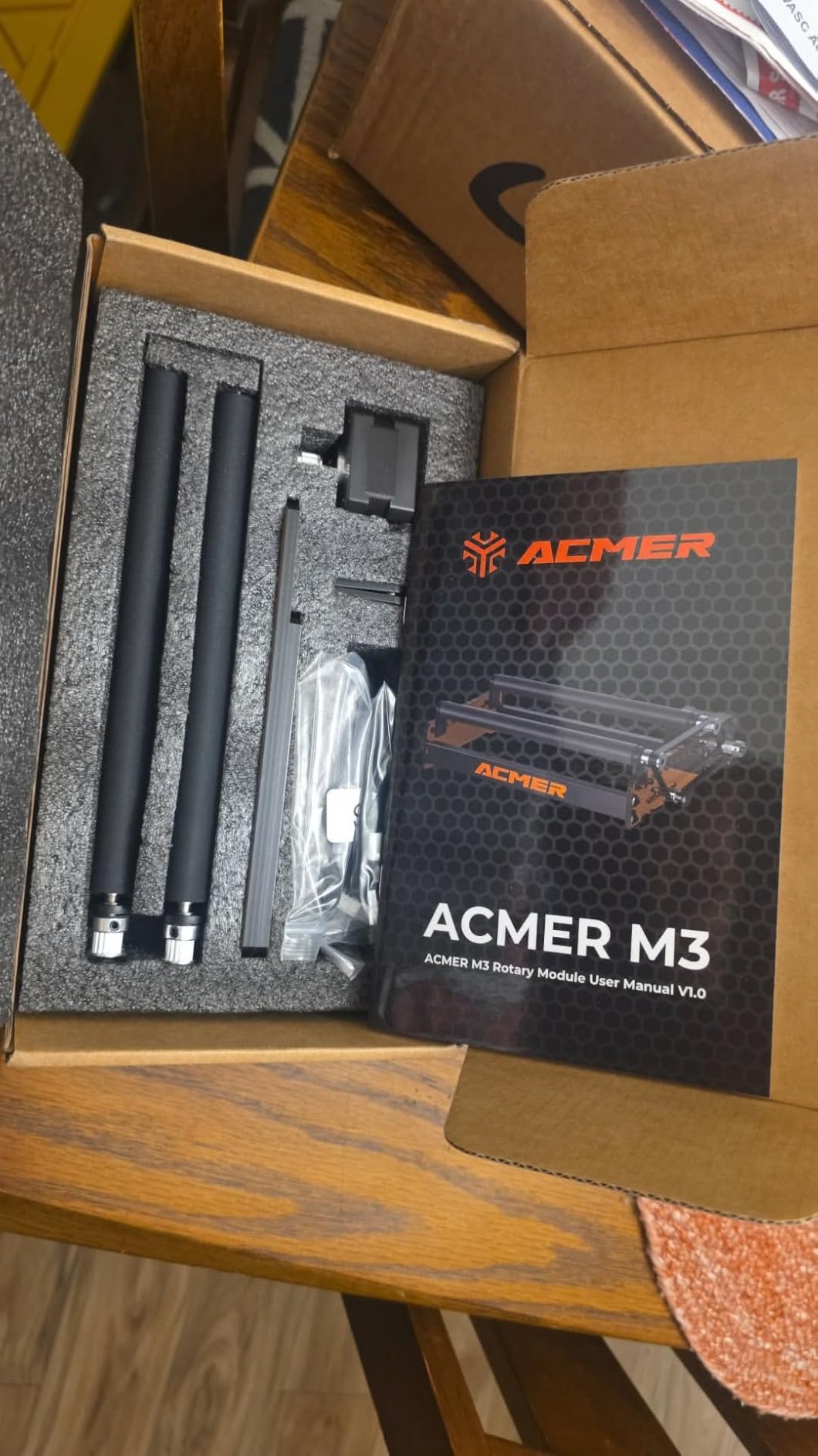 ACMER M4 Laser Rotary Roller, 360° Y-Axis Rotary Attachment for Laser Engraver, 3–150mm Adjustable Engraving Space, for Cylindrical Objects, Rings, Compatible with Most Laser Engravers customer photo 1