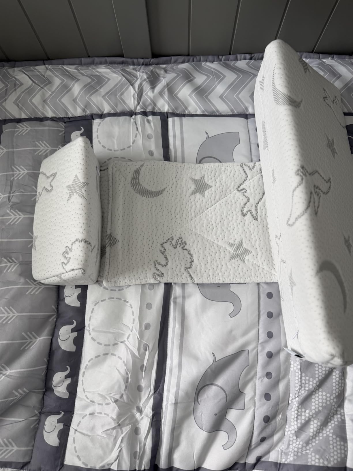 Baby Wedge Support Pillow for Newborns, Soft Breathable Infant Support Cushion, Removable Washable Bamboo Fabric Cover, Adjustable Width Design customer photo 2