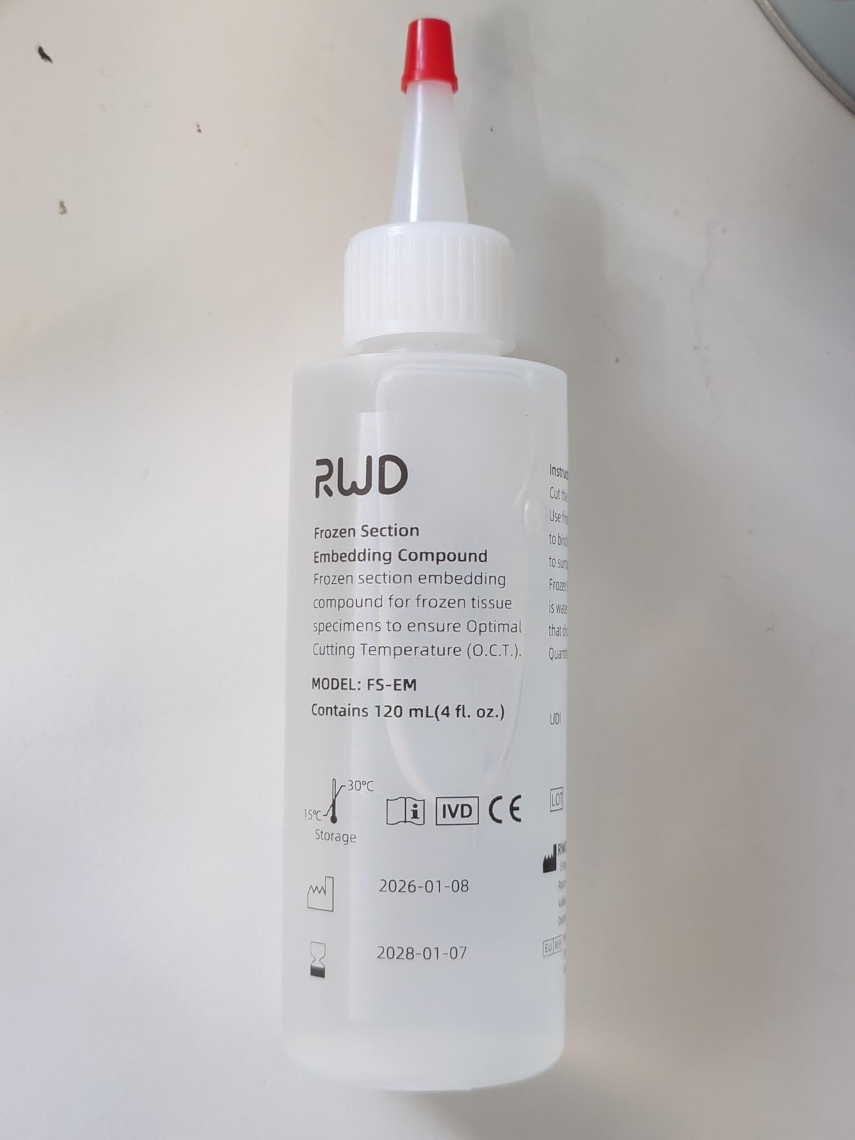 RWD Frozen Section Embedding Compound (FS-EM), 120 ml OCT Compound | Ideal for pathological Research and Frozen Sections, CE Certified customer photo 1