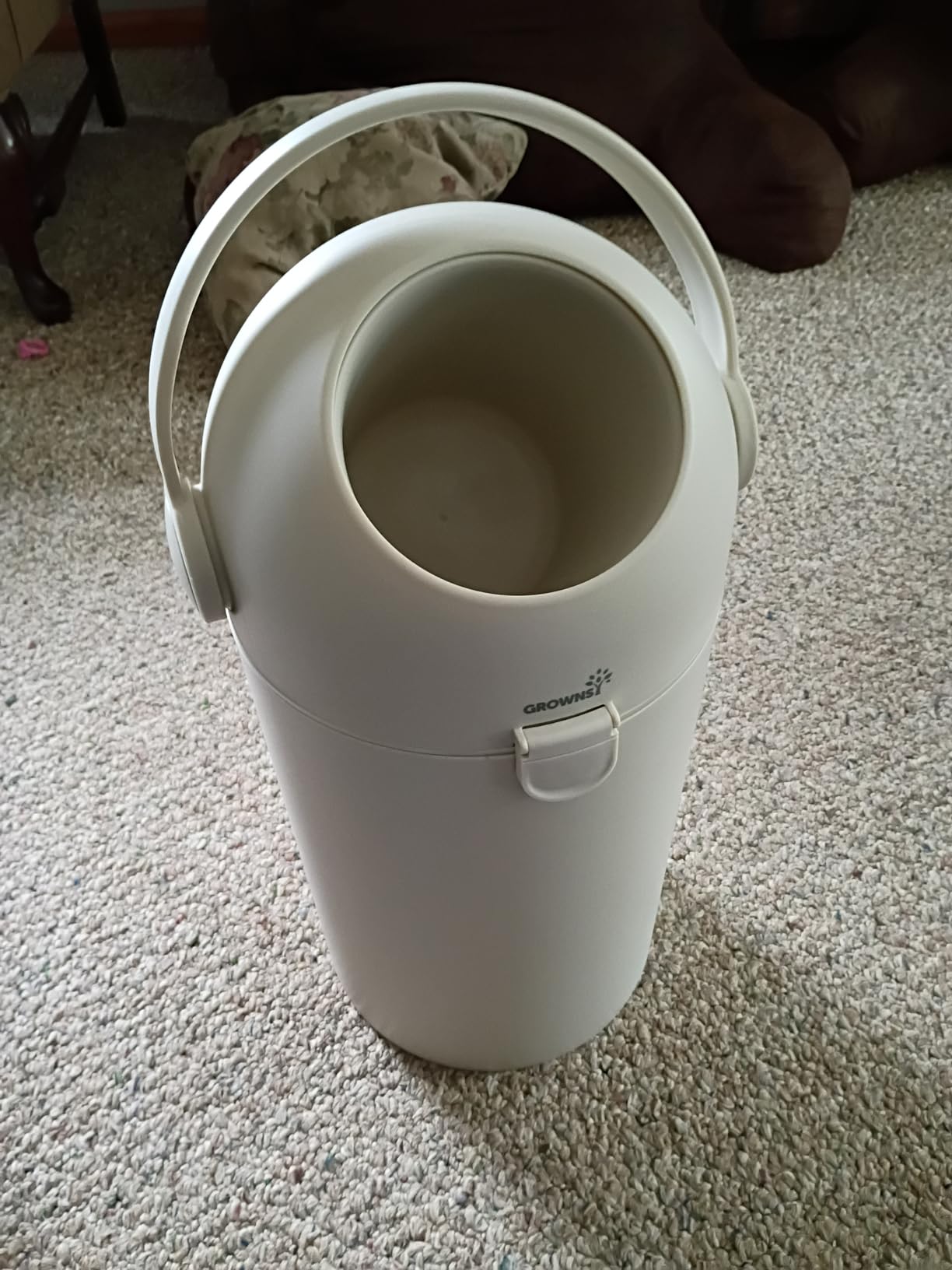 Grownsy Odor-Locking Baby Diaper Pail with Dual-Barrier Design, Beige | No Special Bag Required, Parent-Friendly One-Handed Operation, Compact Design for Any Nursery, Award-Inspired & Eco-Conscious customer photo 1