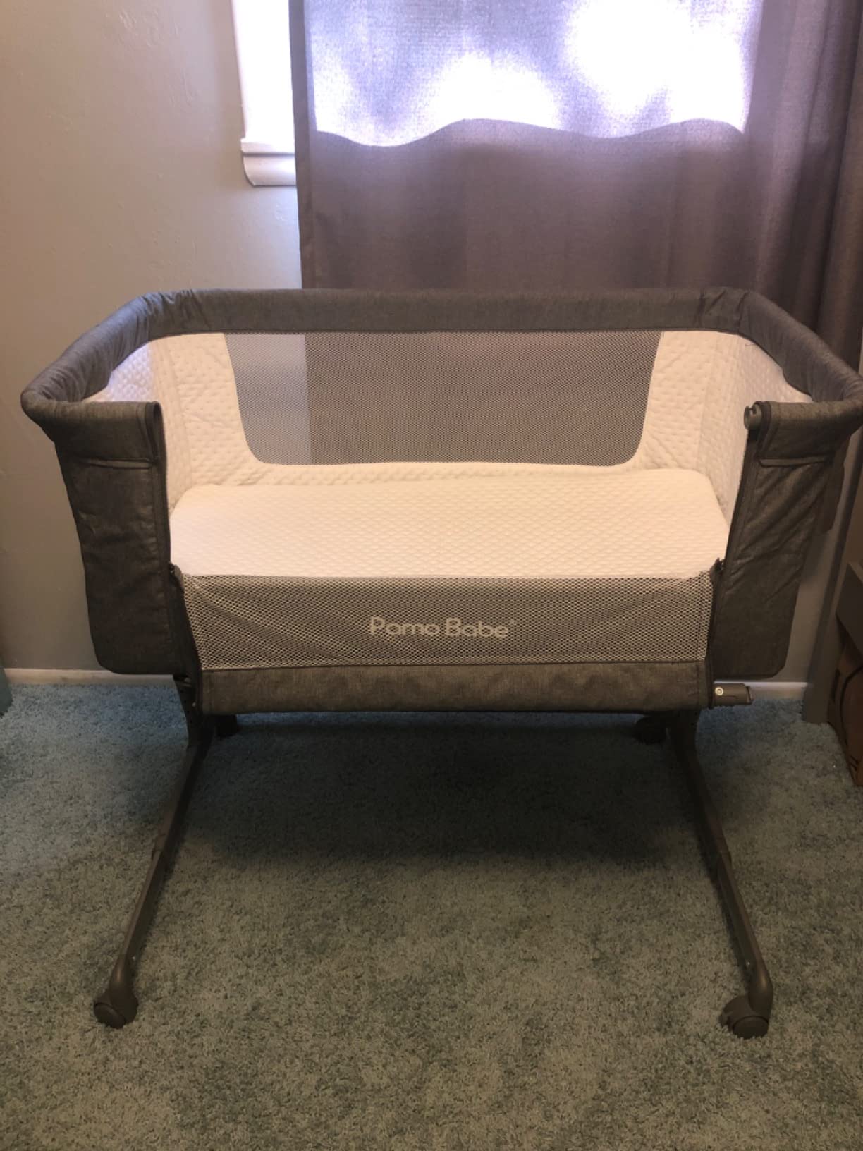 Pamo babe Bedside Bassinet for Baby, 3-in-1 Foldable Travel Bassinet with Wheels, Portable Baby Bassinet Adjustable Height, Storage Bag, Baby Bedside Sleeper Ideal Gift for Newborn Parents (Beige) customer photo 1