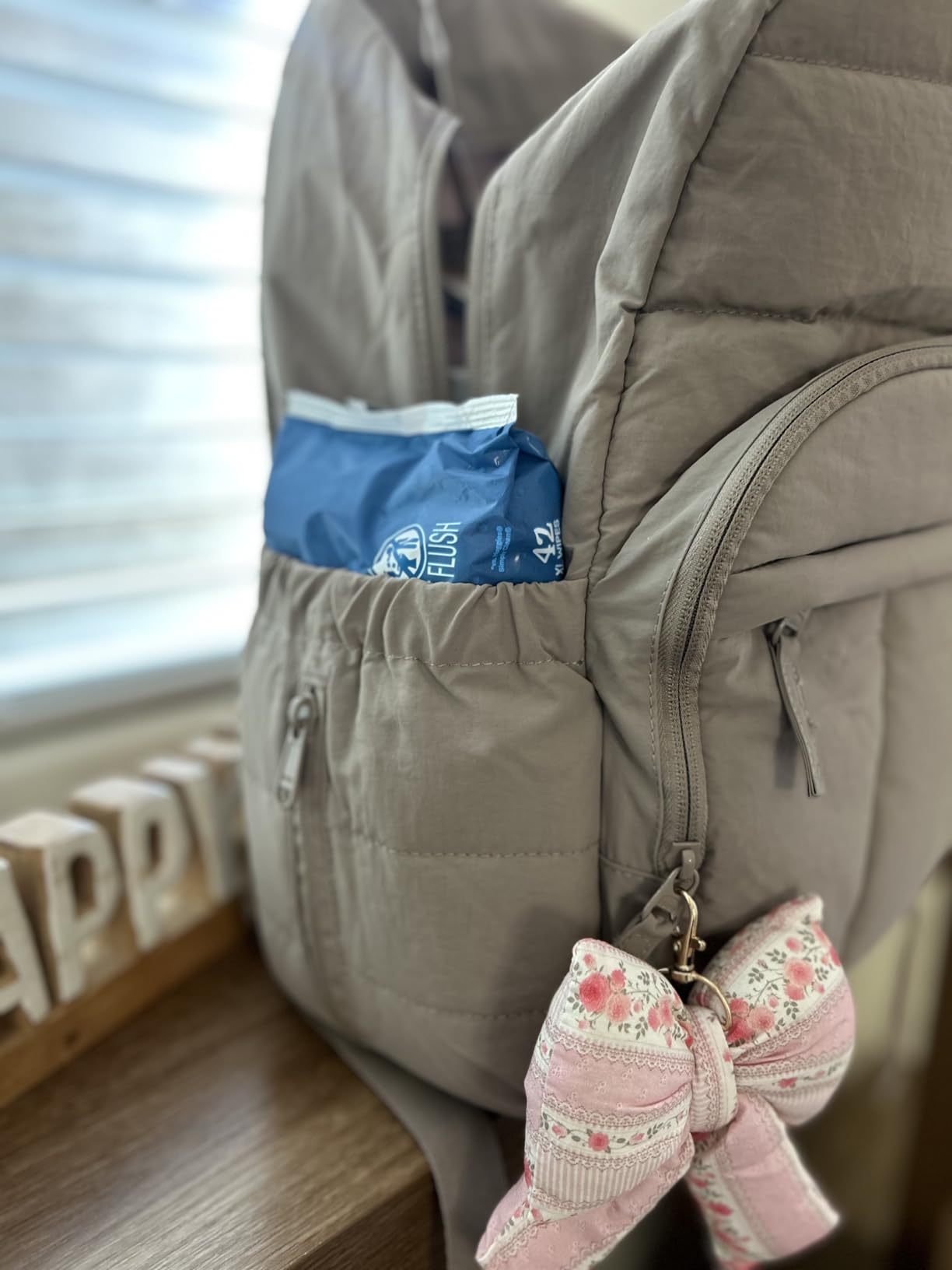 BAGSMART Baby Diaper Bag with Waterproof Pad, Camel customer photo 1