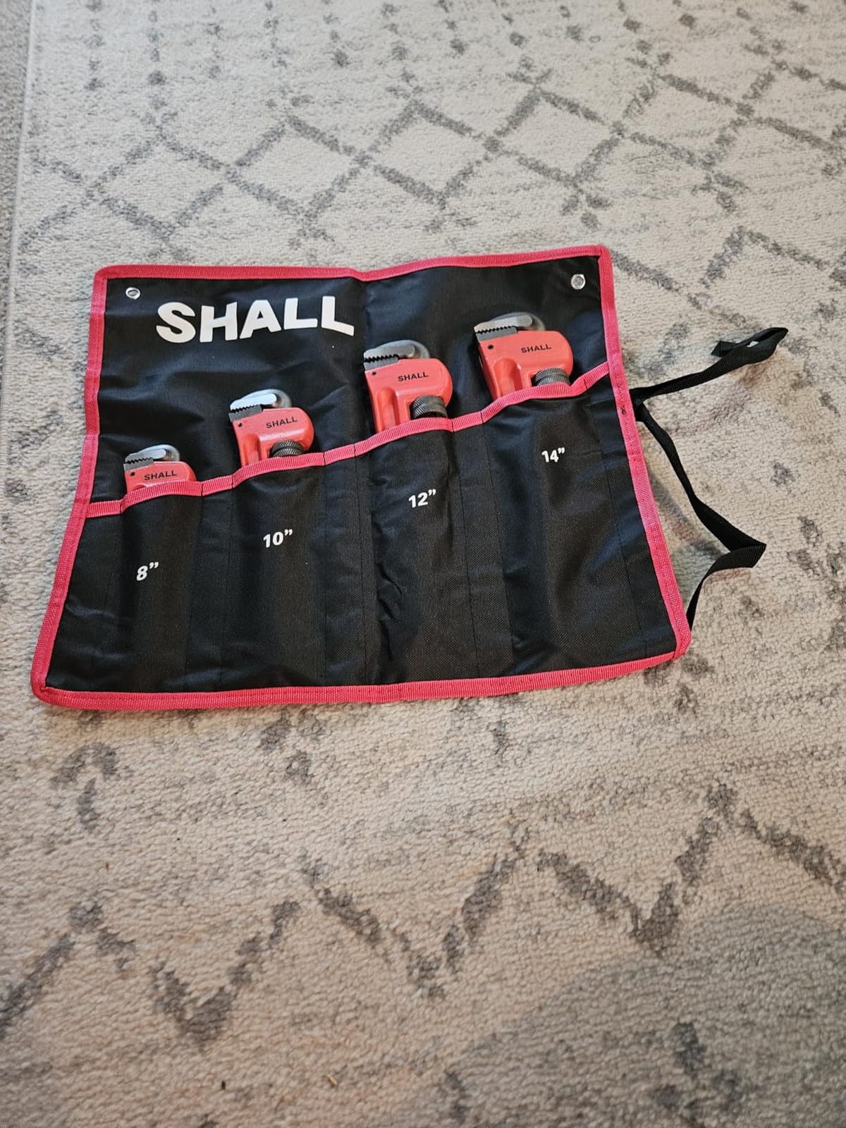 SHALL 4-Piece Pipe Wrench Set, 8