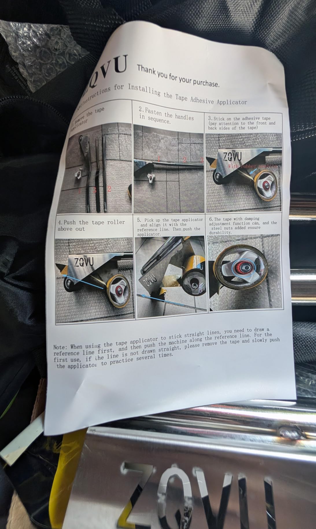Floor Tape Applicator, Manual Stainless Steel Tape Applicator. Bearings Equipped, Used for Floor Decoration Protection And Tape Laying, Suitable for Tape with a Maximum Width of 2 inches customer photo 1