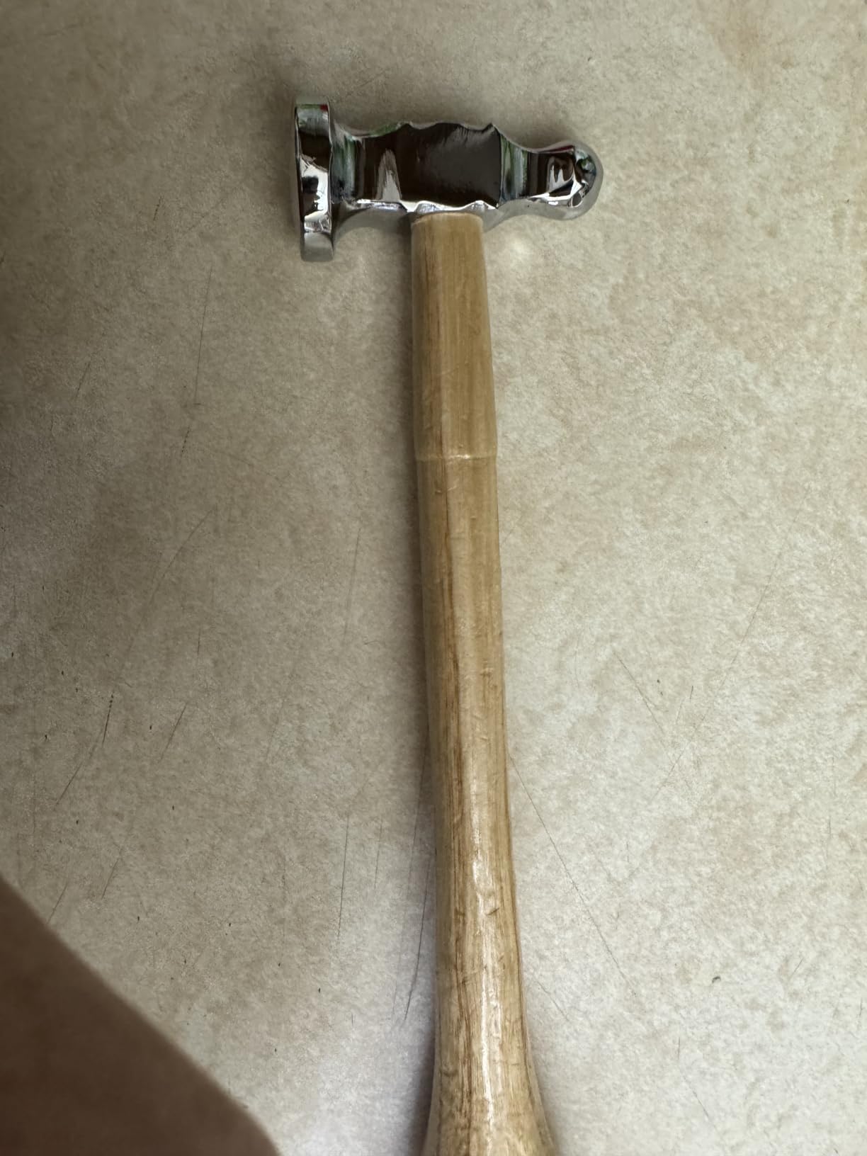 Chasing Hammer for Jewelry Making, Two-Sided, 10 Inch Wooden Handle | Jewelers 1.1 Inch Flat Face, 0.55 Inch Ball Peen; Metalsmithing, Planishing, Shaping Silver, Copper, Brass Sheet Metal Work customer photo 2