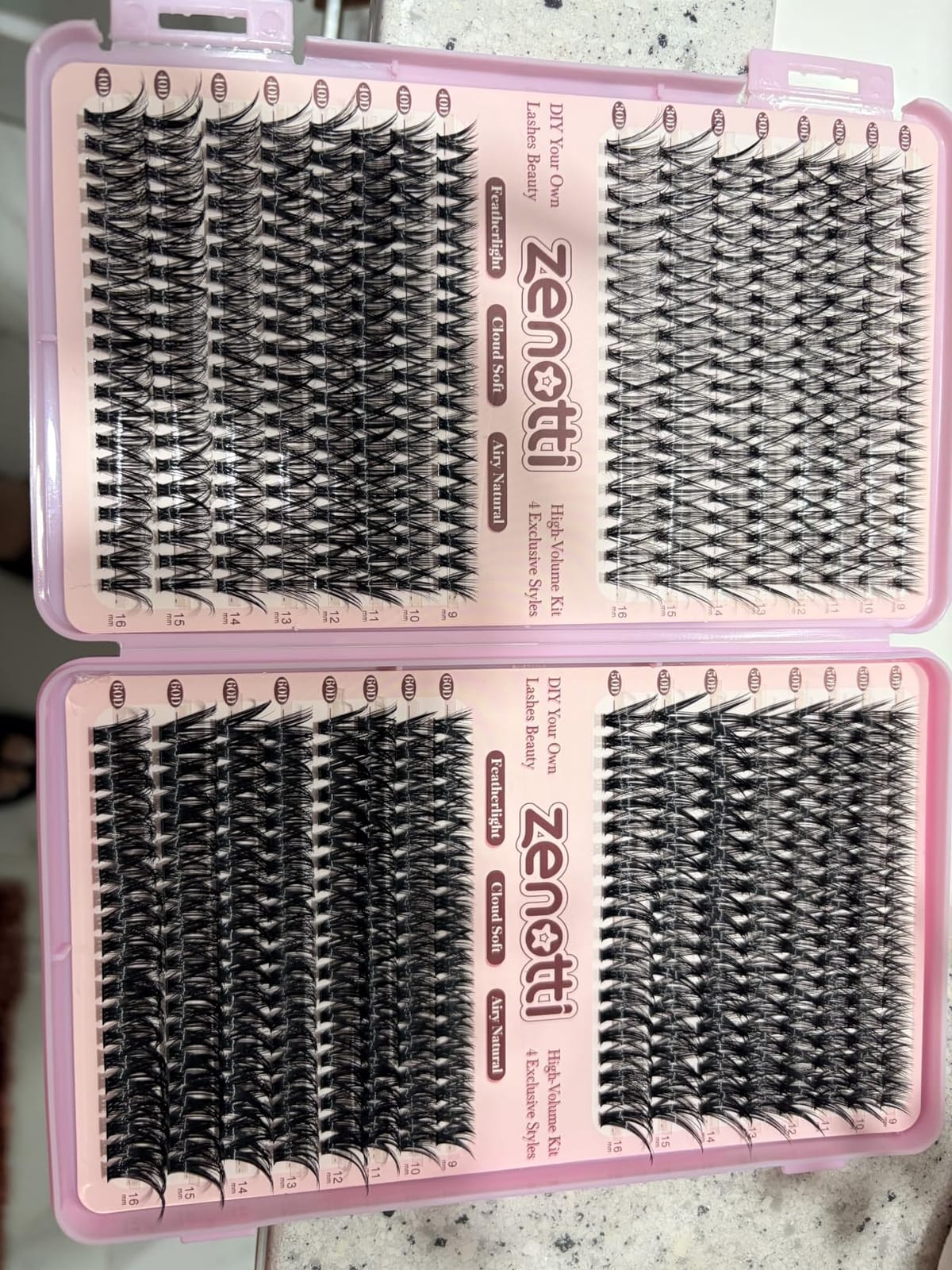 Lash Clusters Kit, 640PCS Natural Eyelash Clusters Kit 30D 40D 50D 60D Wispy Cluster Eyelash Extensions 9-16mm Daily Look Individual Lashes Soft Band with Lash Bond & Seal Tweezers Brush by zenotti customer photo 2