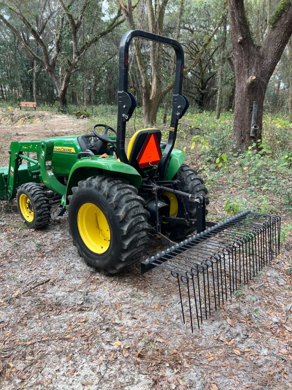 YITAMOTOR 3 Point Landscape Rock Rake for CAT 1, 5 FT Attach Tractor Rake | 32 Heavy Duty Steel Tines, 360 Degree Rotation, Tow-Behind Lawn Garden Tool Attachment for Compact Tractors customer photo 1