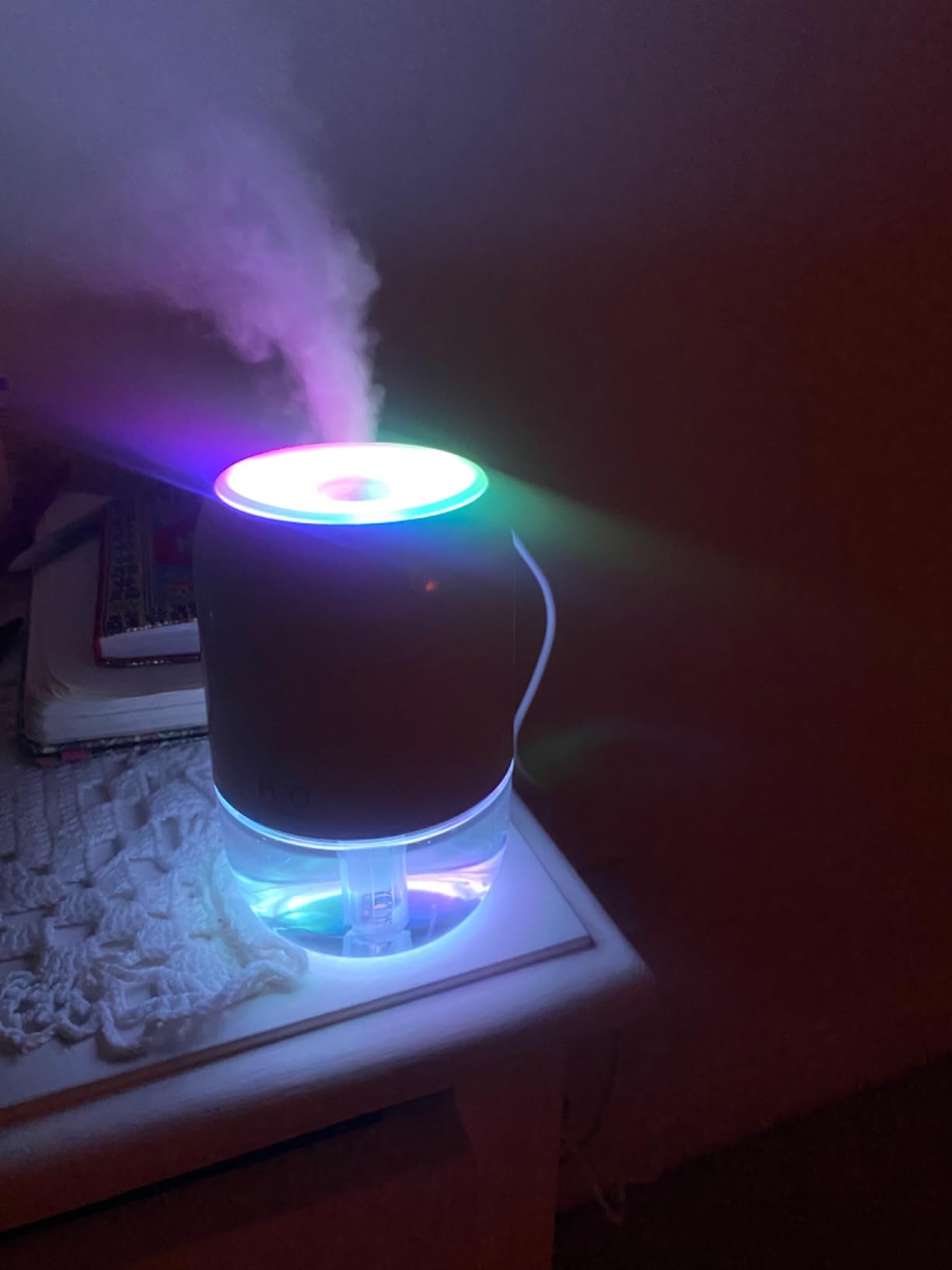 Mini Humidifiers for Bedroom, 200ml Small Humidifier for Home Plant, Room Humidifiers for Bedroom Auto Shut-off for Car Office Desktop, Gray White customer photo 1