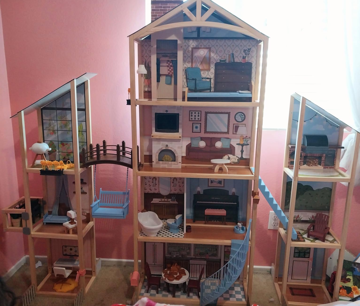 KidKraft Kraft Your Way™ Magnolia Mansion Dollhouse; 71 Pc Amazon Exclusive | 5-Ft-Tall Dollhouse w/ Lights & Sounds, 16 Play Spaces, Fits 12-In Dolls customer photo 2