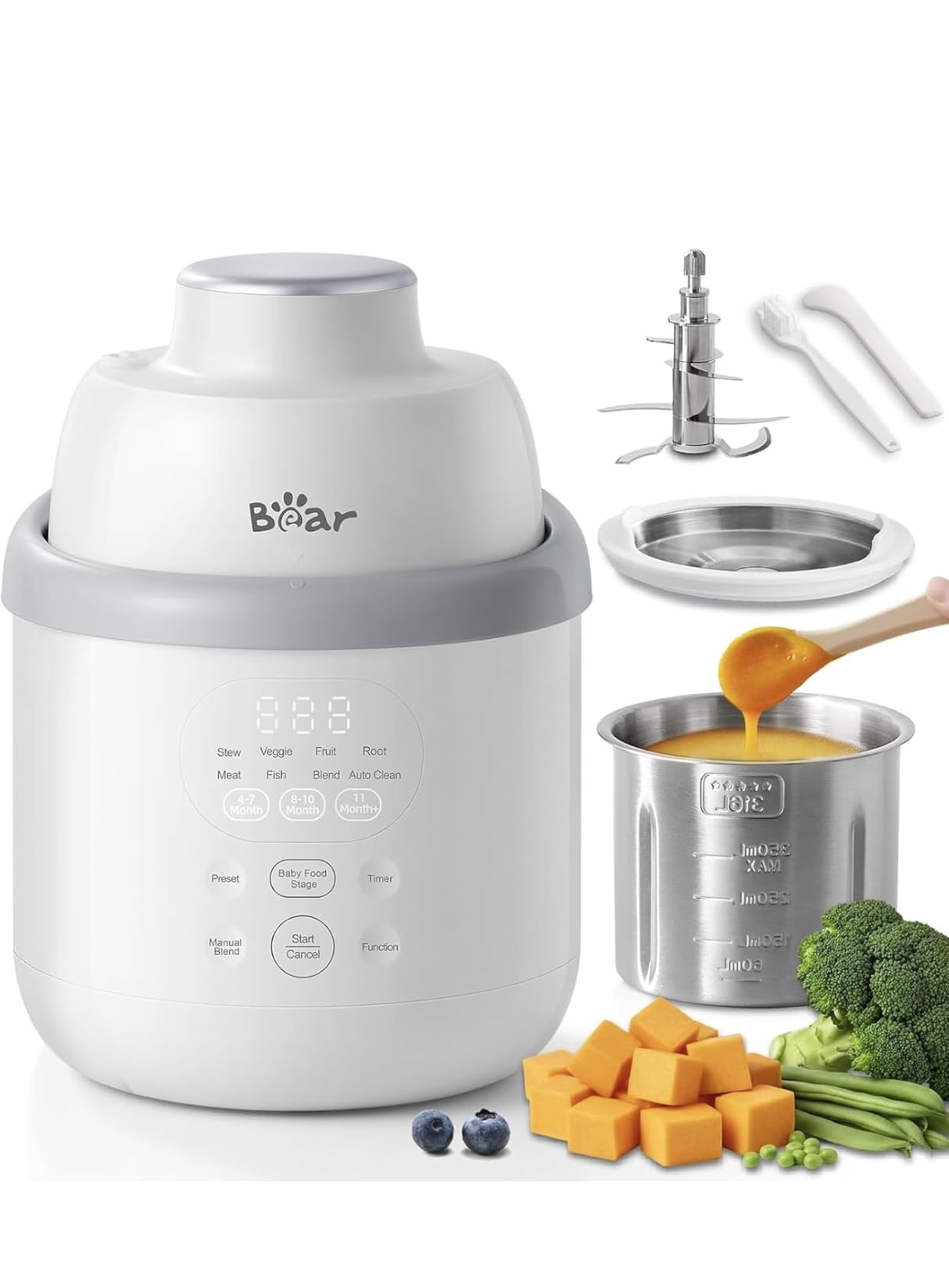 Bear Stainless Steel Baby Food Maker Processor, NutriEase 3-Stage Texture customer photo 1