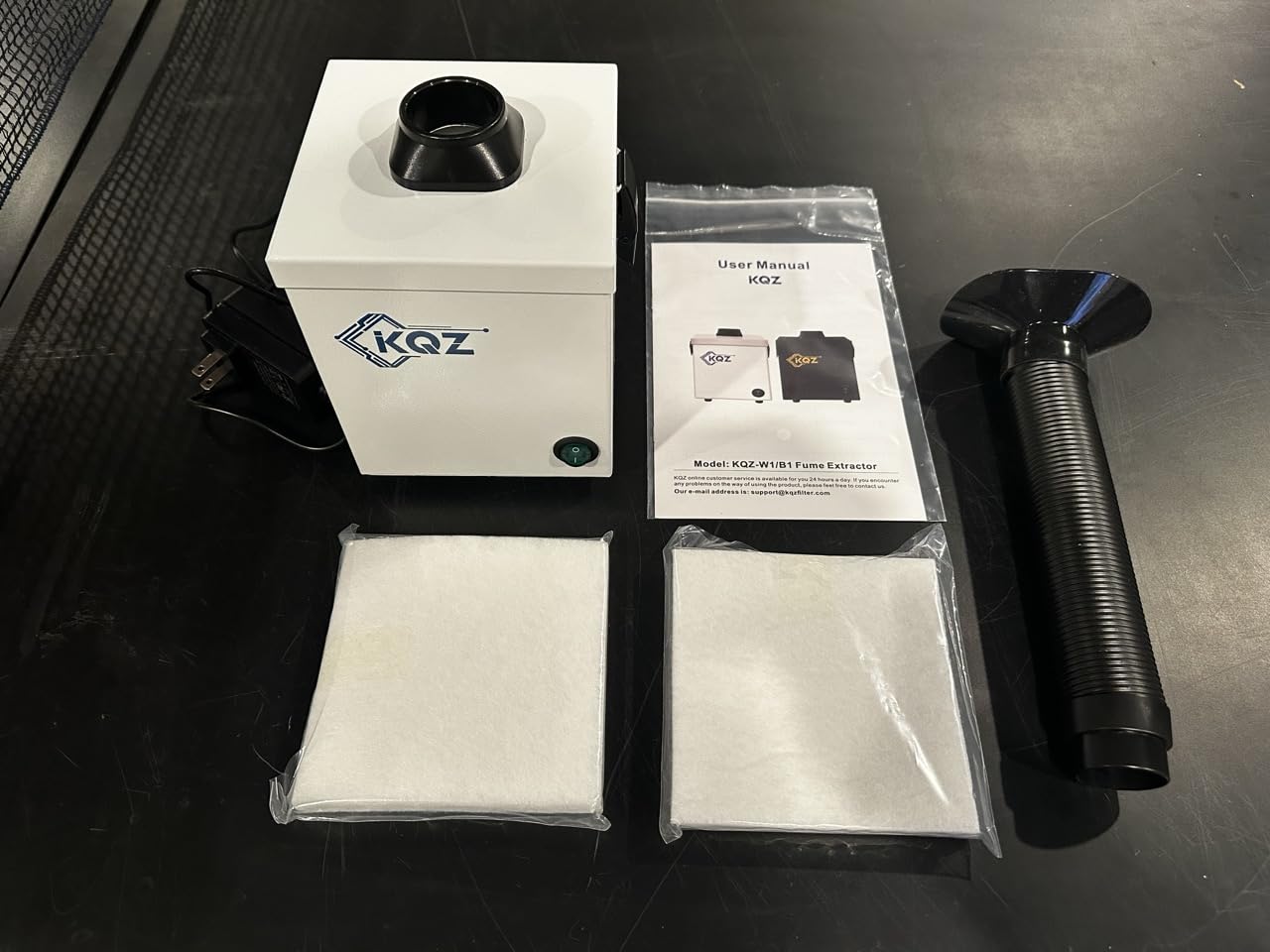 KQZ B1 Solder Fume Extractor 168m³/h Smoke Absorber with H13 HEPA | 99.99% Filtration 5 Pre-Filter Smoke Extractor with 360° Adjustable Tube Desktop Portable for Welding 3D Printing Nail Salon customer photo 1