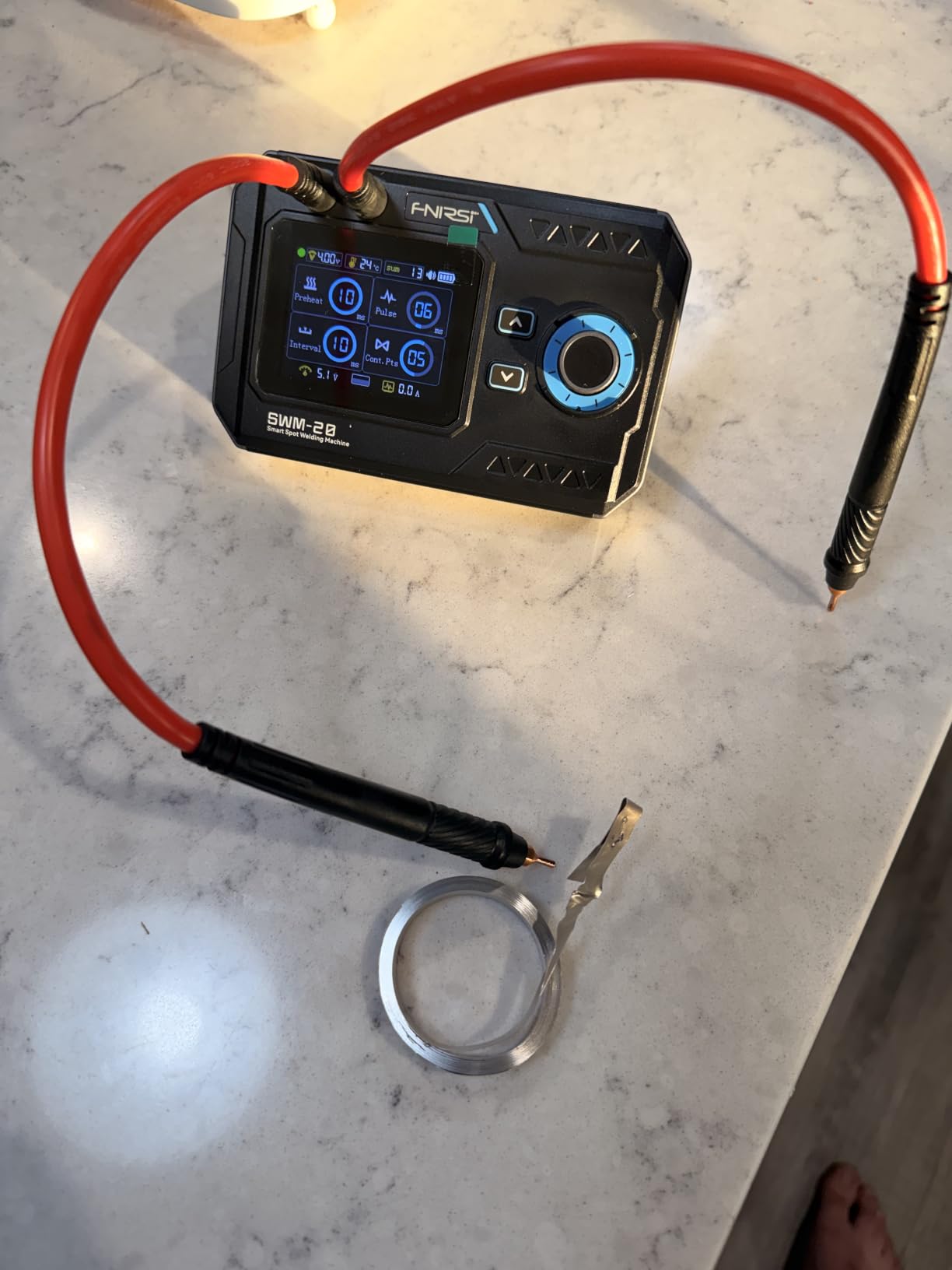 FNRSI SWM-20 Battery Spot Welder, 1200A Double Pulse Battery Welder Machine | 2.4
