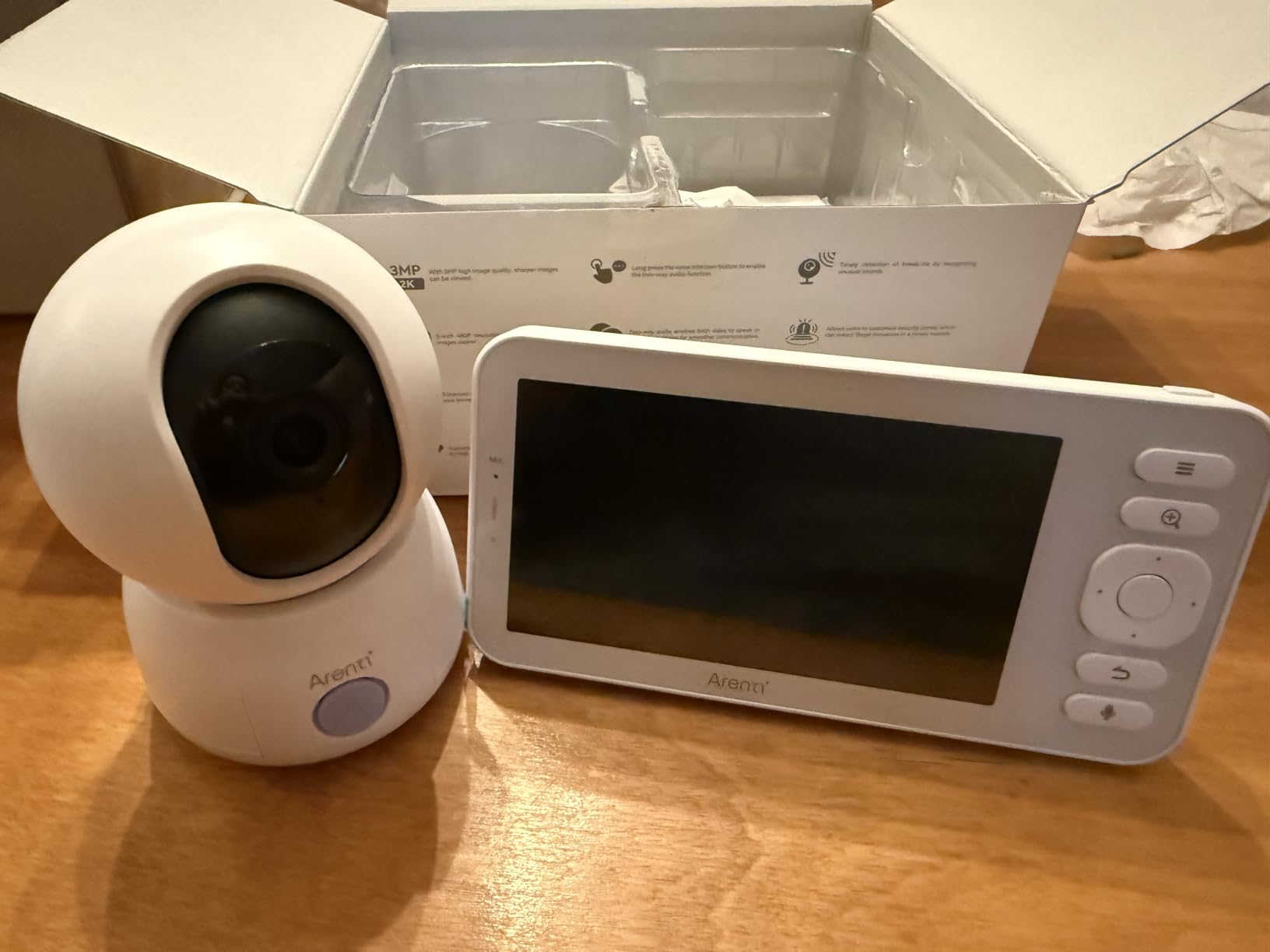 ARENTI Baby Monitor C3 Kit, 3MP WiFi 6 PTZ Camera with 5