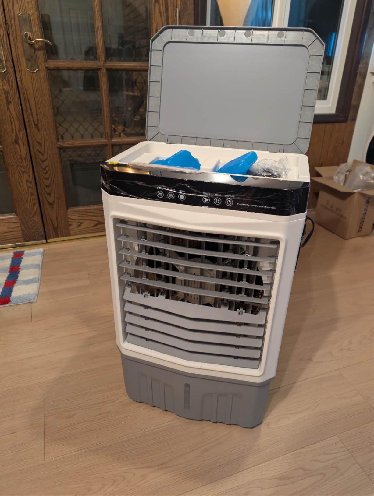 VCJ 1800CFM Evaporative Air Cooler, 5.6 Gal 3 IN 1 Windowless Portable Swamp Cooler Air Conditioner,120° Oscillation, 3 Speeds, 12H Timer, 4 Ice Packs, Air Cooling Fan for Bedroom Room Office Garage customer photo 1