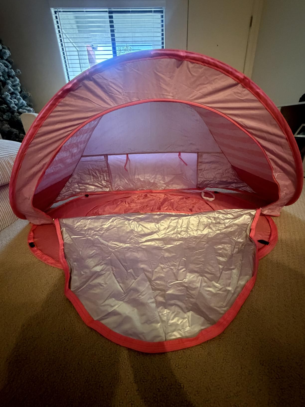 Baby Pop Up Tent with Integrated Solar Cooling Fan, Anti-UV Baby Tent for Beach with UPF 50 UV Protection | Baby Beach Pool | Portable Travel Sun Shade for Baby | Pop Up Pool customer photo 2