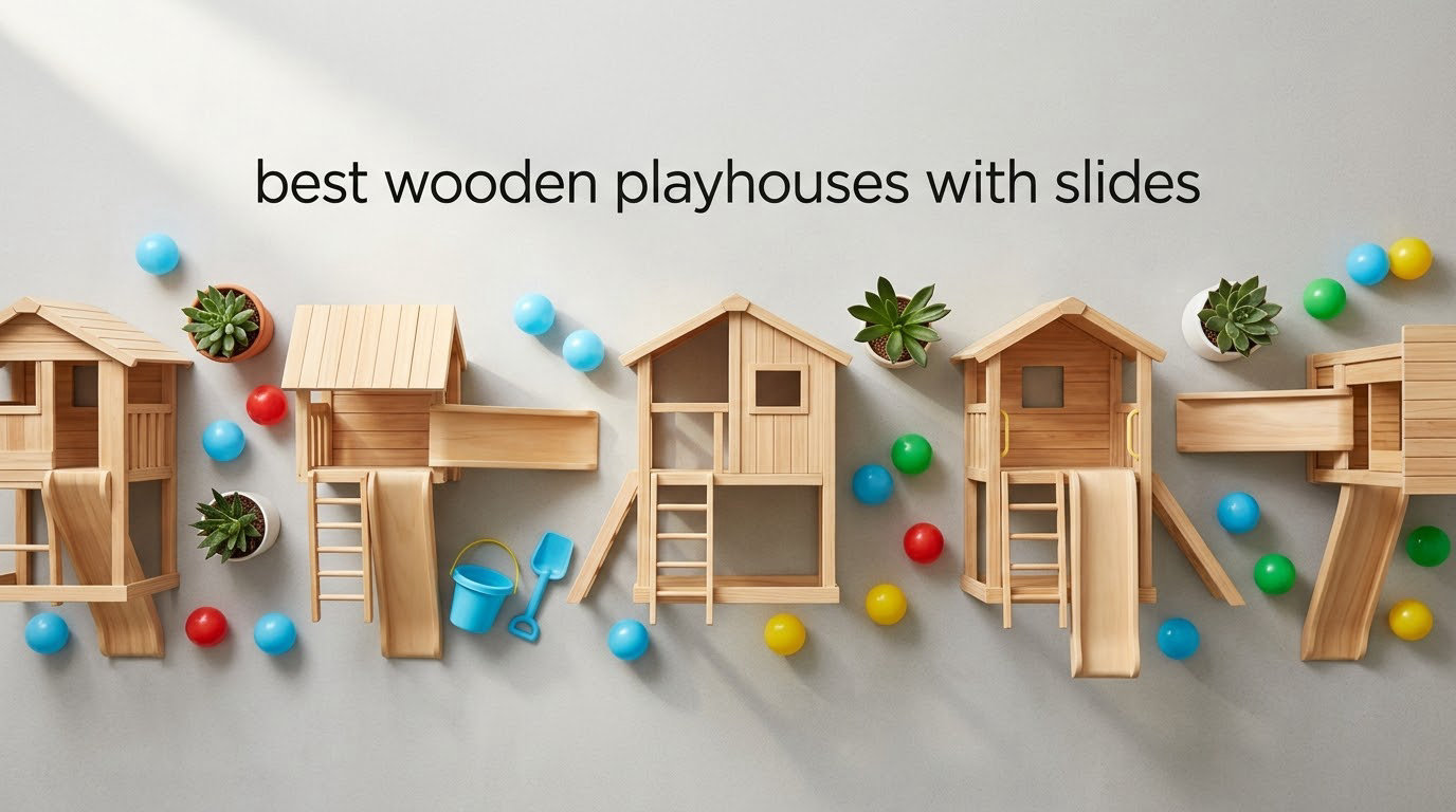 best wooden playhouses with slides